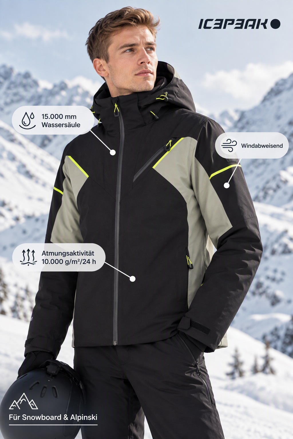 Icepeak Veste de ski »ICEPEAK FIRCREST« wasserabweisendes und windabweisendes Material, aus Polyester