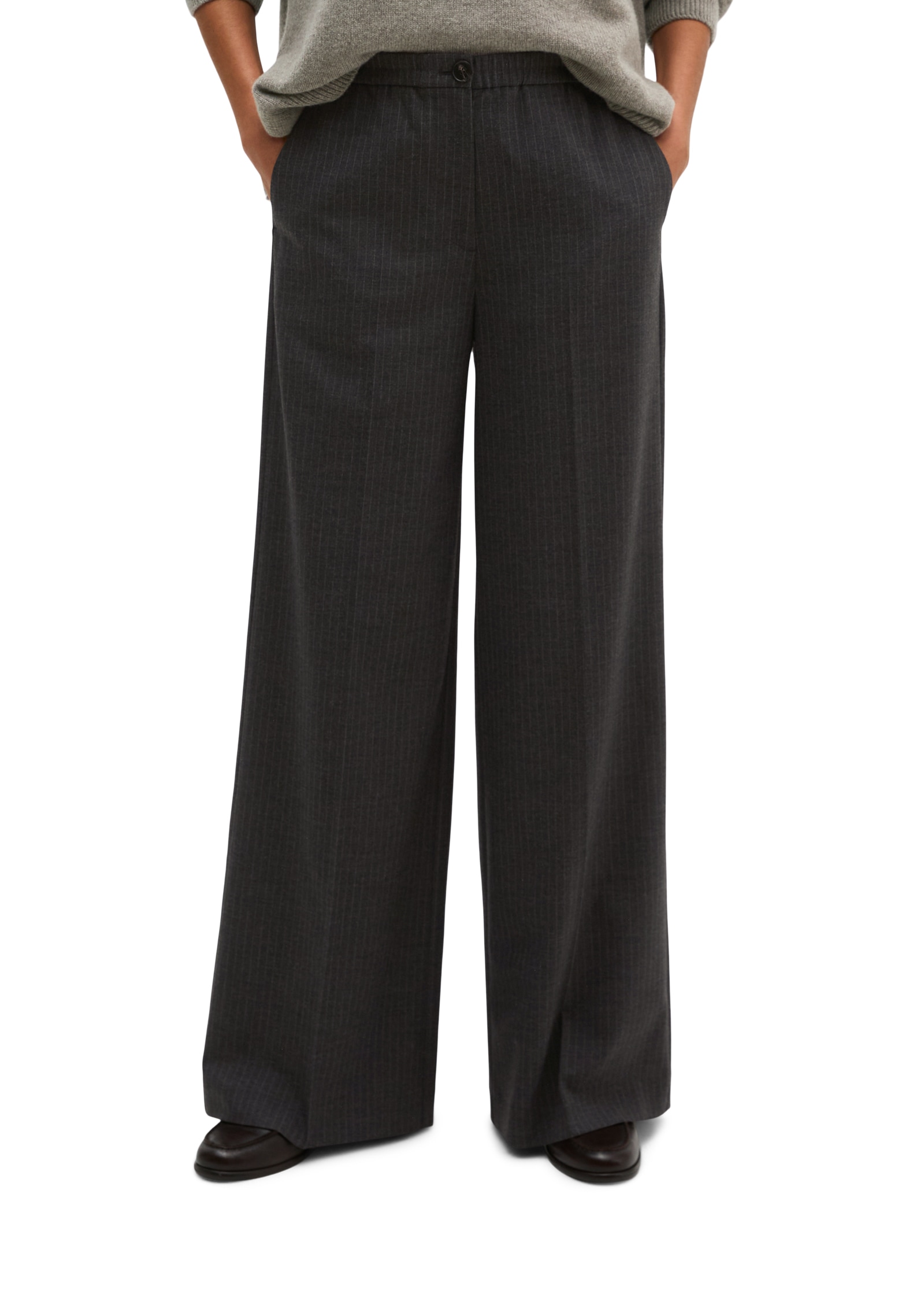 Marc O'Polo Pantalon tissé »Margo Wide«  aspect laine, jambes décontractées longues