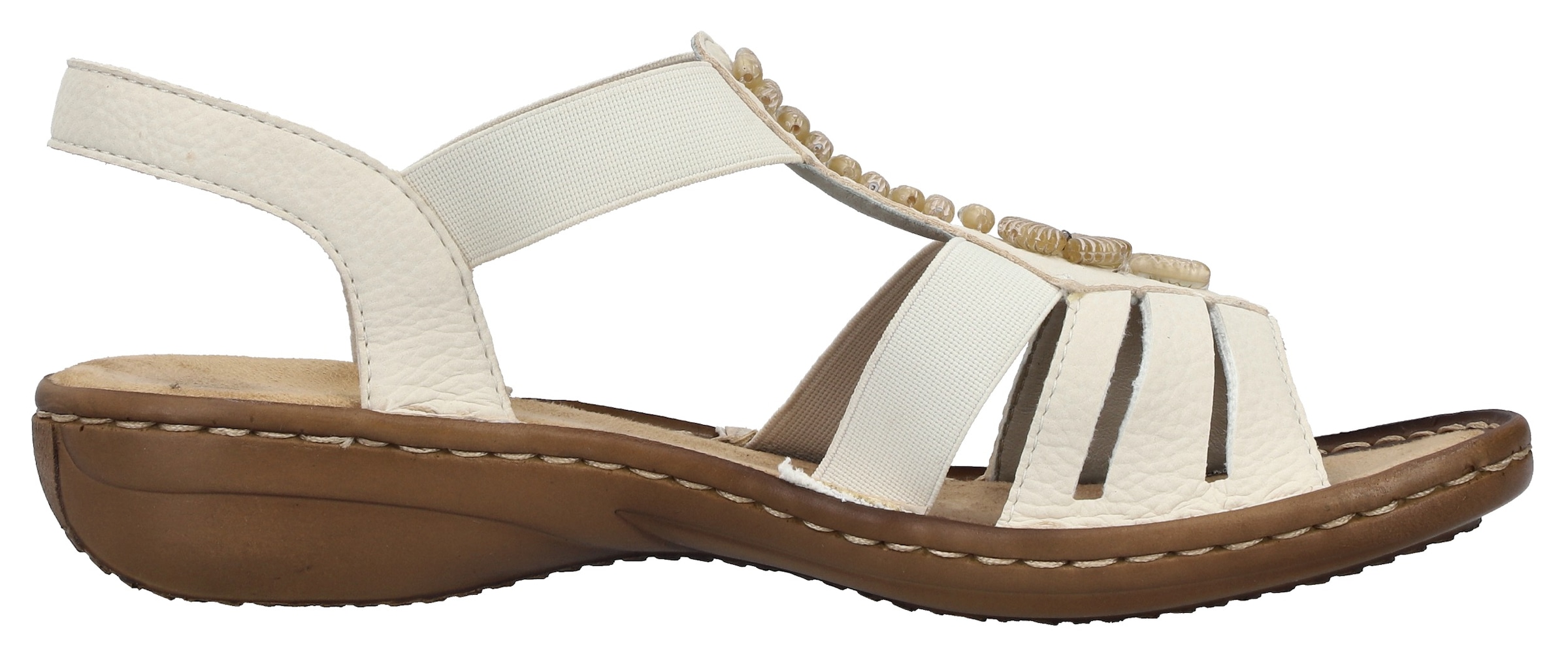 Rieker Sandale à lanières  chaussure d'été, sandale, talon compensé, avec belle décoration