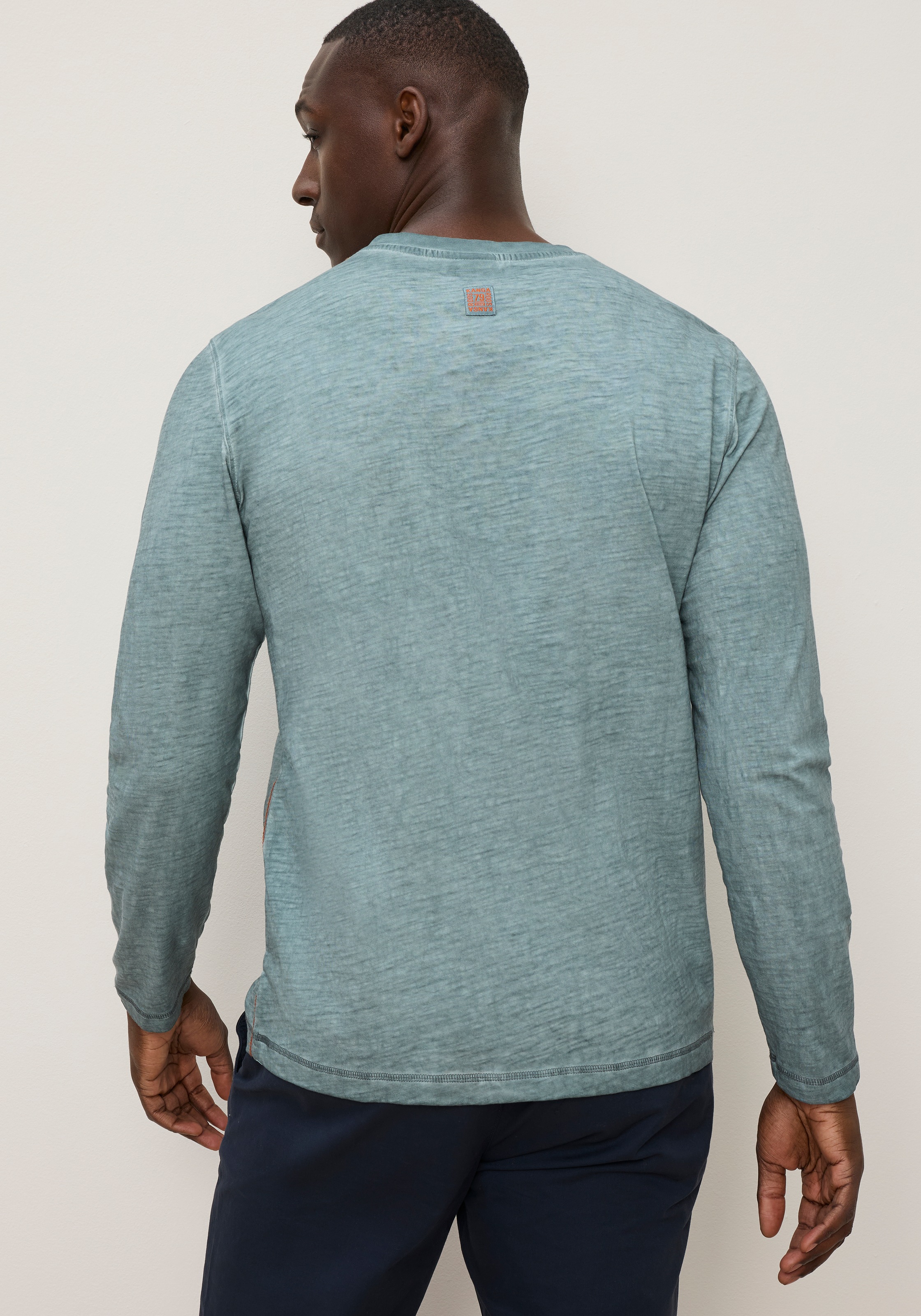 KangaROOS T-shirt à manches longues avec encolure en V, manches longues, en tissu slub