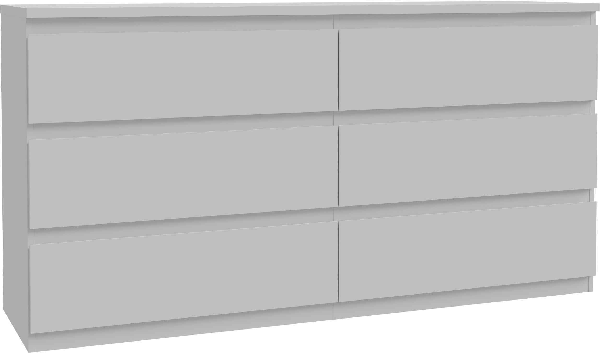 FORTE Commode »Edmore« grand commode, façade sans poignée, espace de rangement, 6 tiroirs