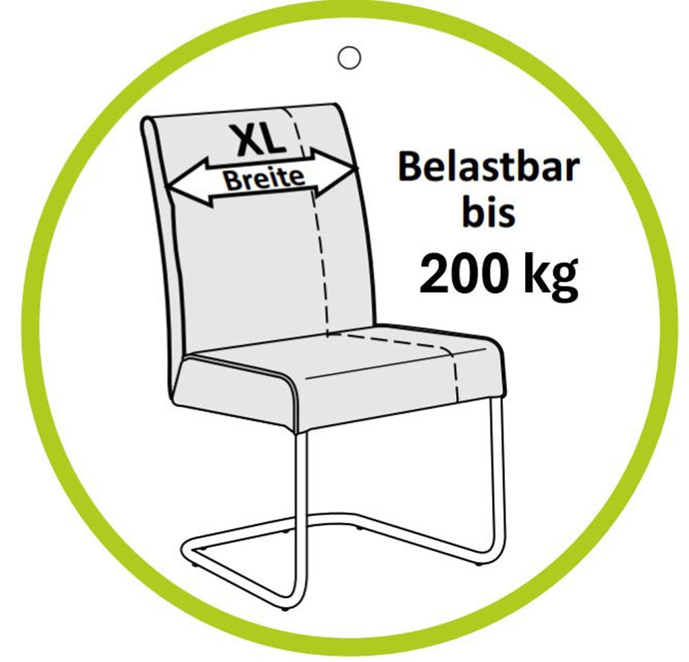 Jockenhöfer Gruppe Kufenstuhl »Goliath« (Set) 2 Stk.4-Fuss-Kufen-Stuhl, bis zu 200 kg belastbar, Taschenfederkern