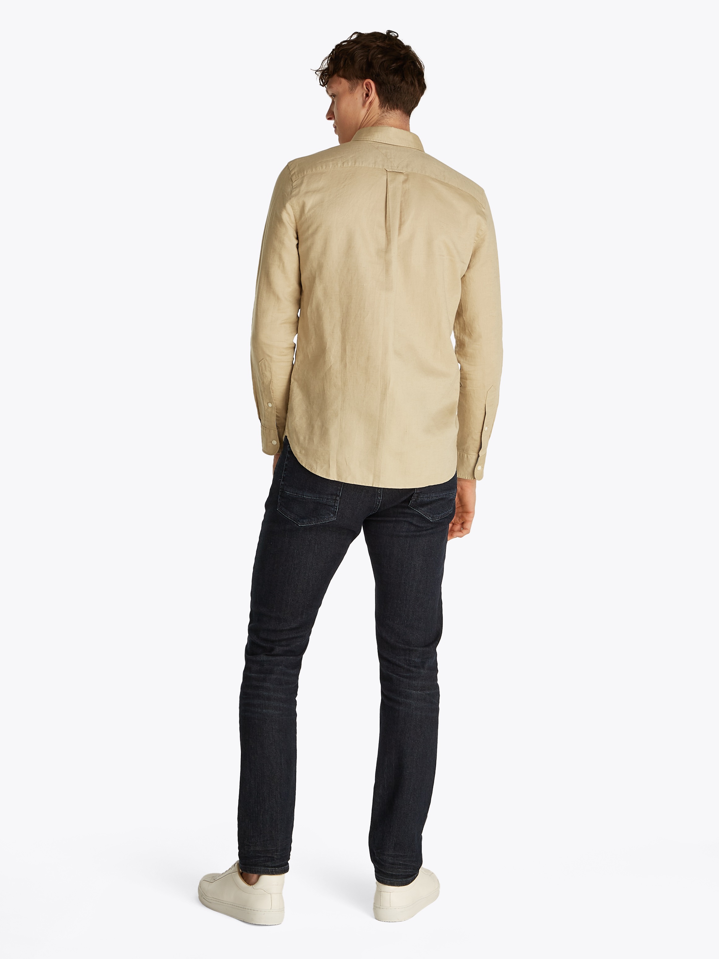 Tommy Hilfiger Chemise à manches longues »LINEN BLEND SOLID Regular Fit SHIRT« avec col boutonné