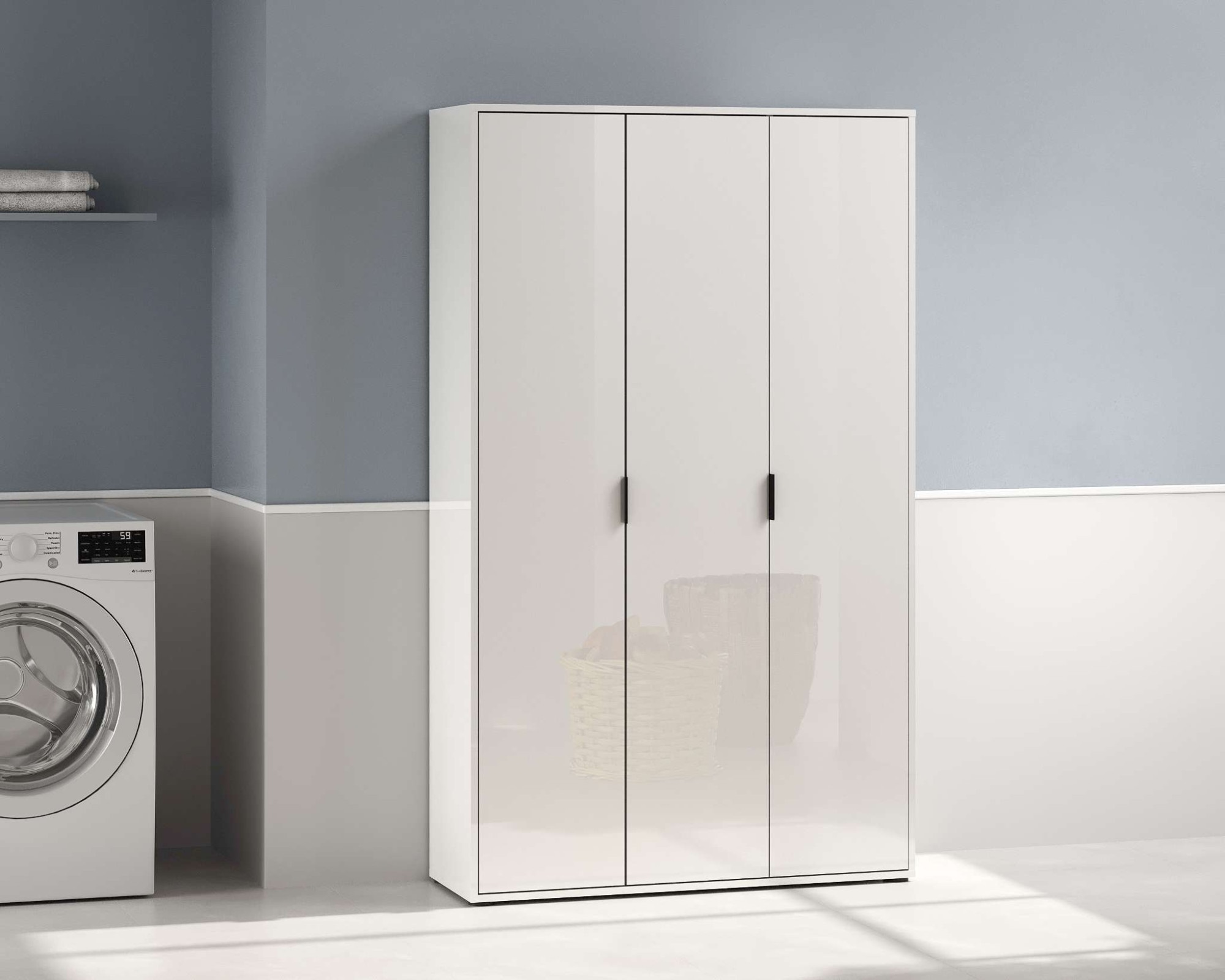 Home affaire Armoire multi-usages »JOLLY, Stauraumschrank , Breite 107 cm , Höhe 178 cm« 1 cuis tlg. 3 Türen,3 kleine ,1 grosser Einlegeboden- Schrank hochglanz lackiert