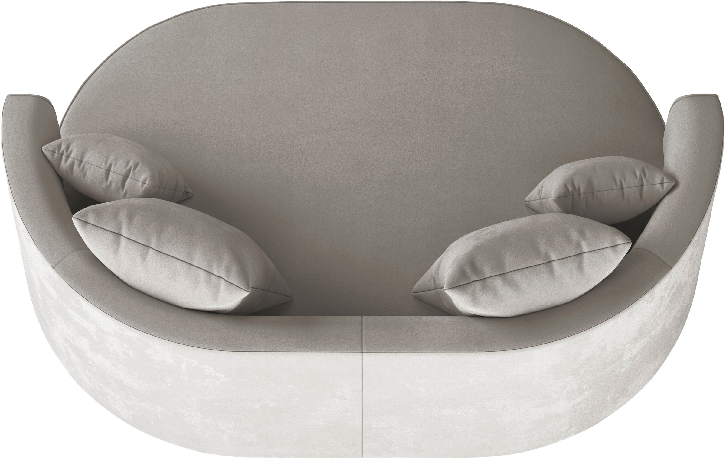 LeGer Home by Lena Gercke 2,5-Sitzer »ISALIE, rundes Loungesofa, mit Kissen, perfekt gepolstert« moderne Stoffe, mit 4 Zierkissen, extra grosse Sitzfläche