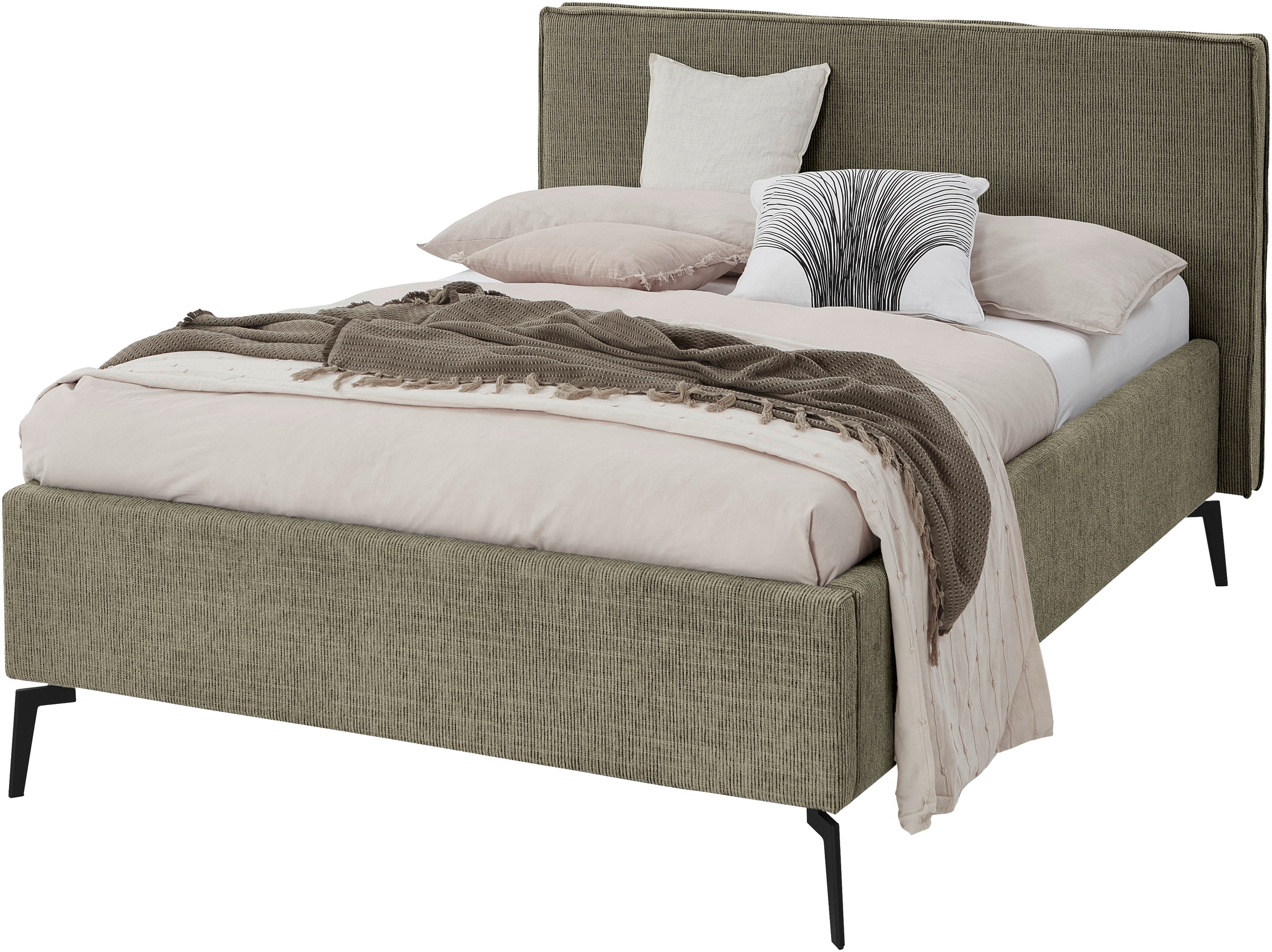 meise.möbel Polsterbett »Riva II« mit schwarzen Metallfüssen, wahlweise mit Bettkasten