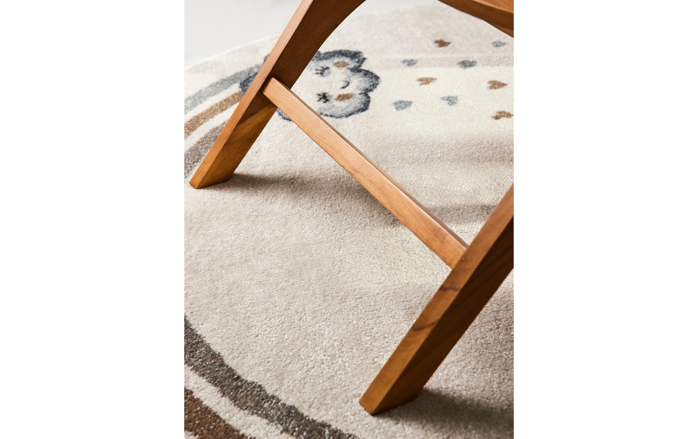Villeroy & Boch Tapis pour enfants »Walk like an Elephant Rainbow Teppich« Rond 9 mm Höhe Spielteppich weich, Kinderzimmer, Boho Kids Spielunterlage, Tieremotiv