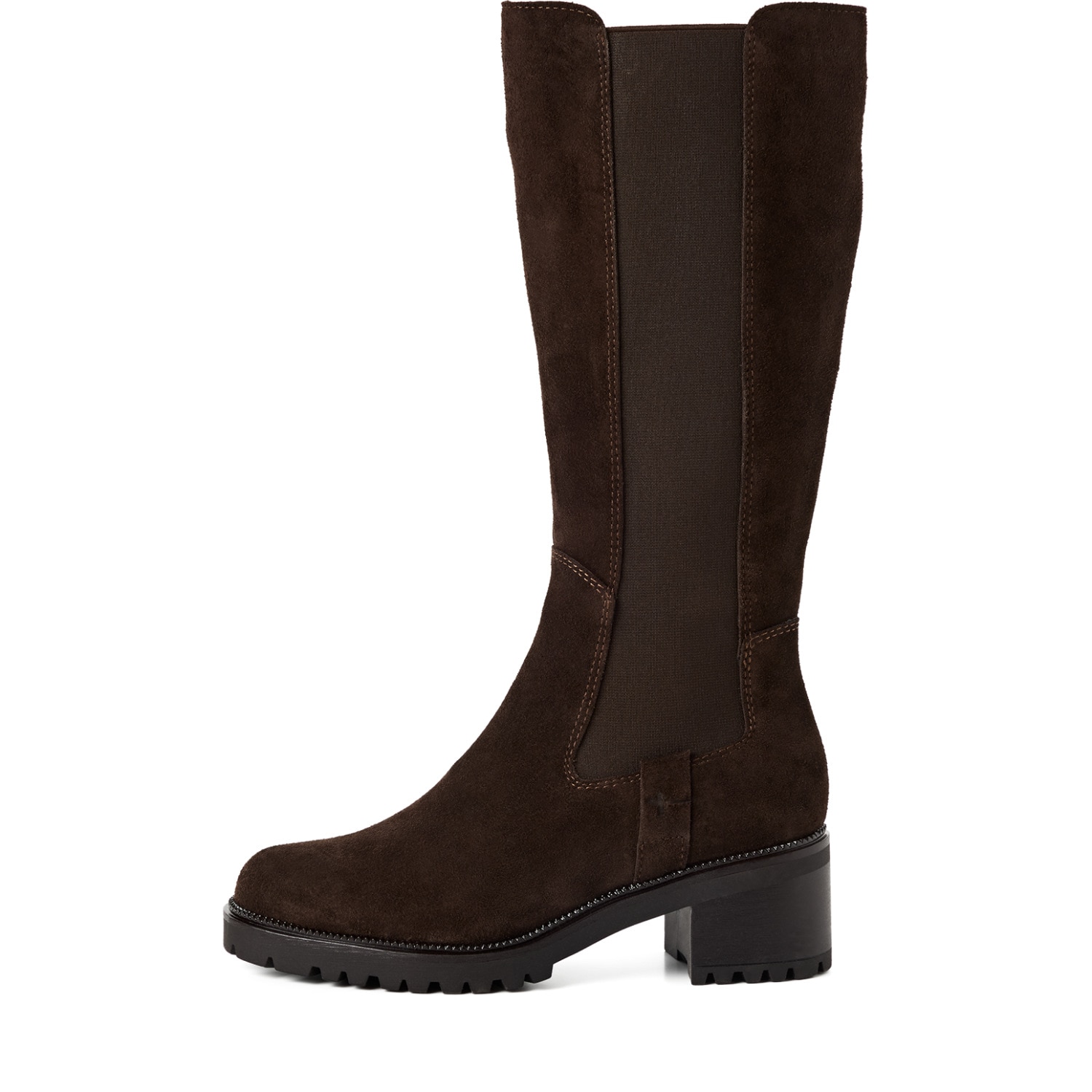 Tamaris Bottes  Blockabsatz, Langschaftstiefel, Businessstiefel mit T-Logoprägung