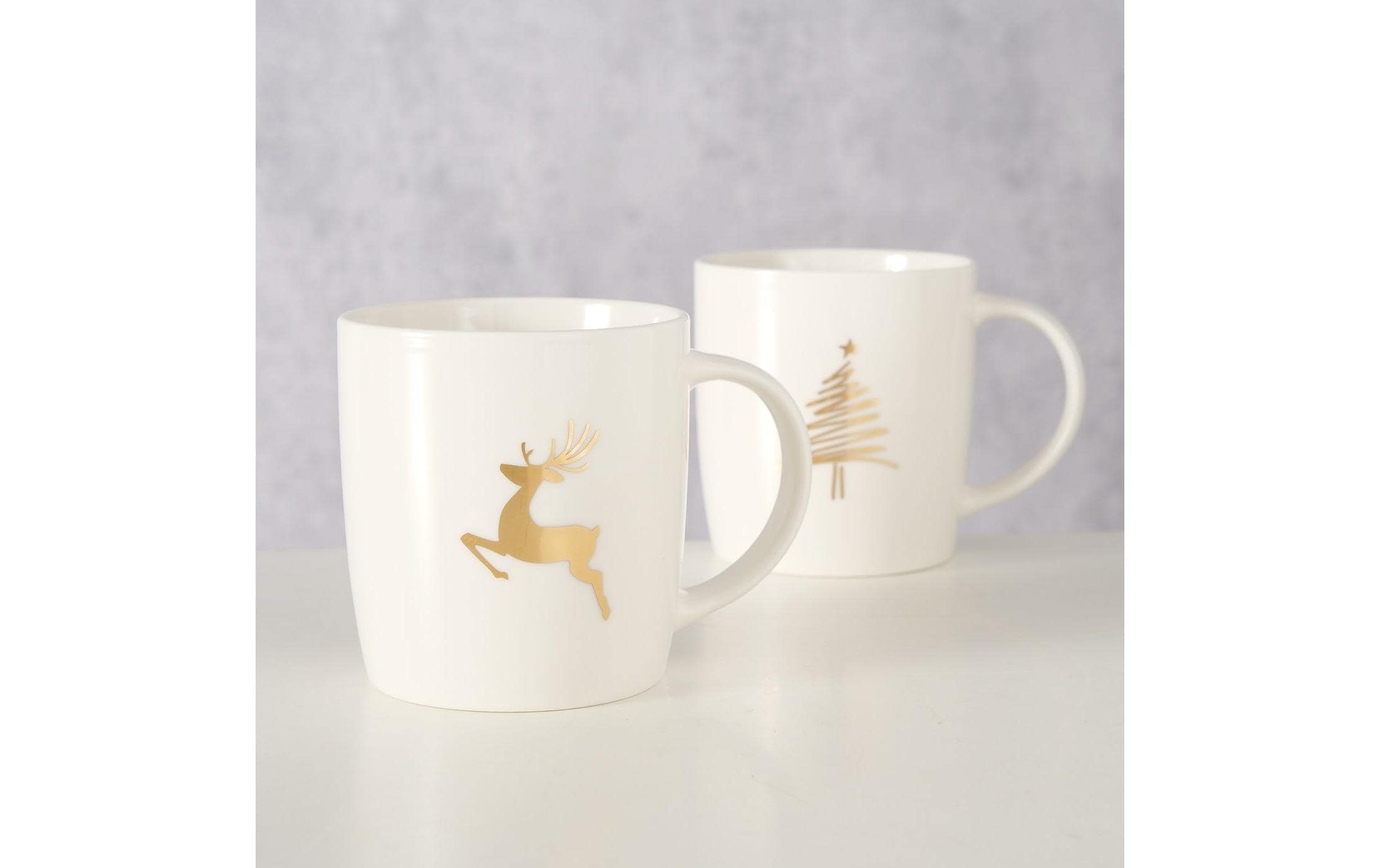 BOLTZE Figurine de Noël »Tasse Brilly 4er Set, Keramik, 320 ml«
