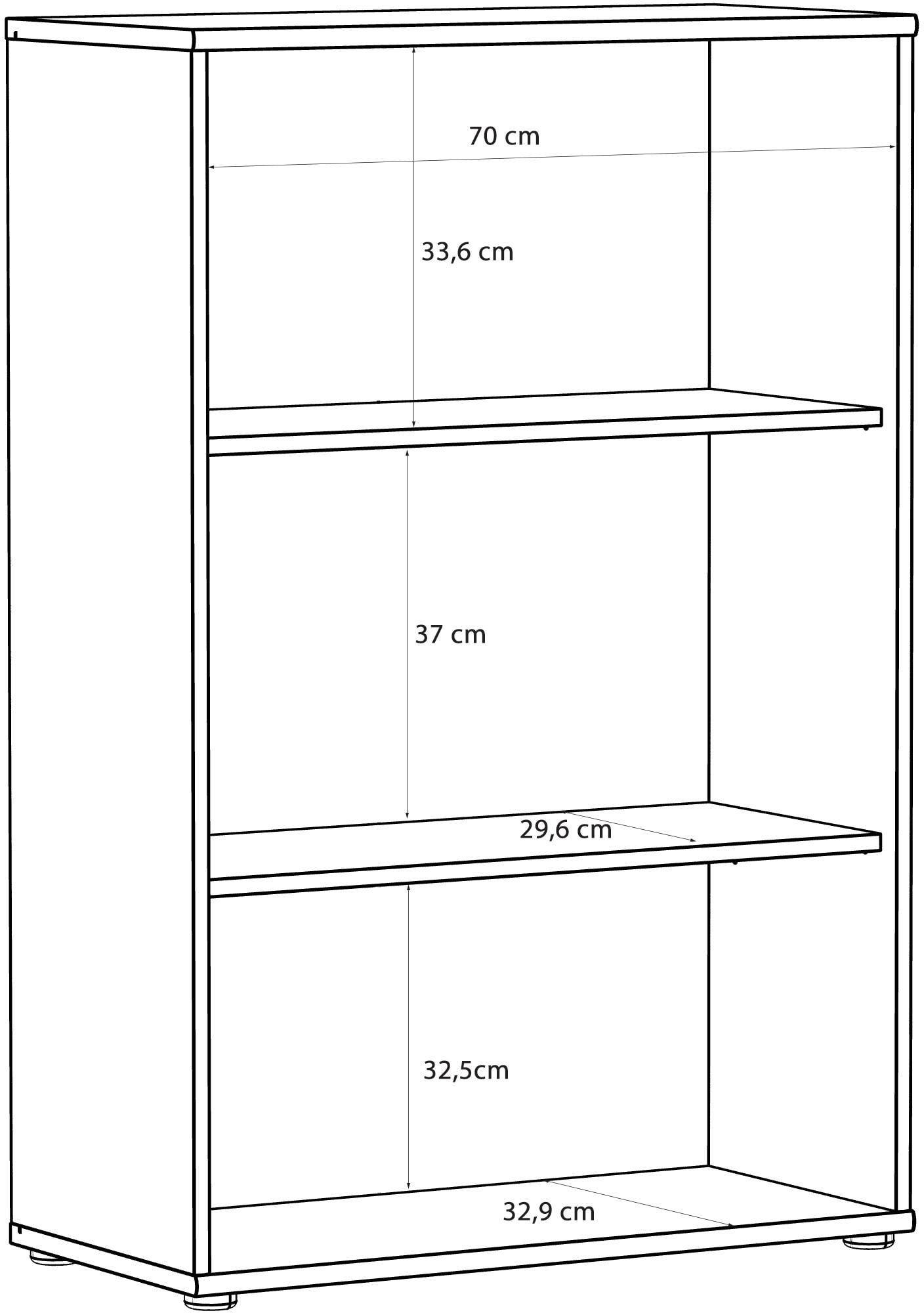 FORTE Étagère »Tempra, Mehrzweckregal, Höhe 111,1cm, 2 Ablageböden« largeur 73,7 cm
