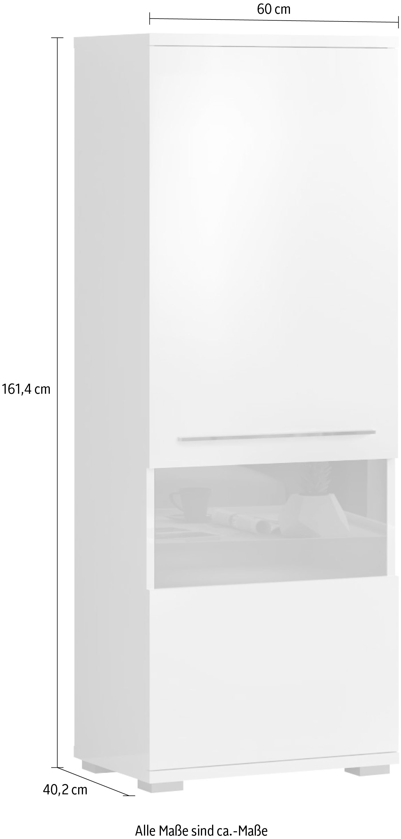 GOODproduct Vitrines »Piano« (H/B/T): 161,4/60/40,2cm,  UV lackiert, Soft-Close Funktion