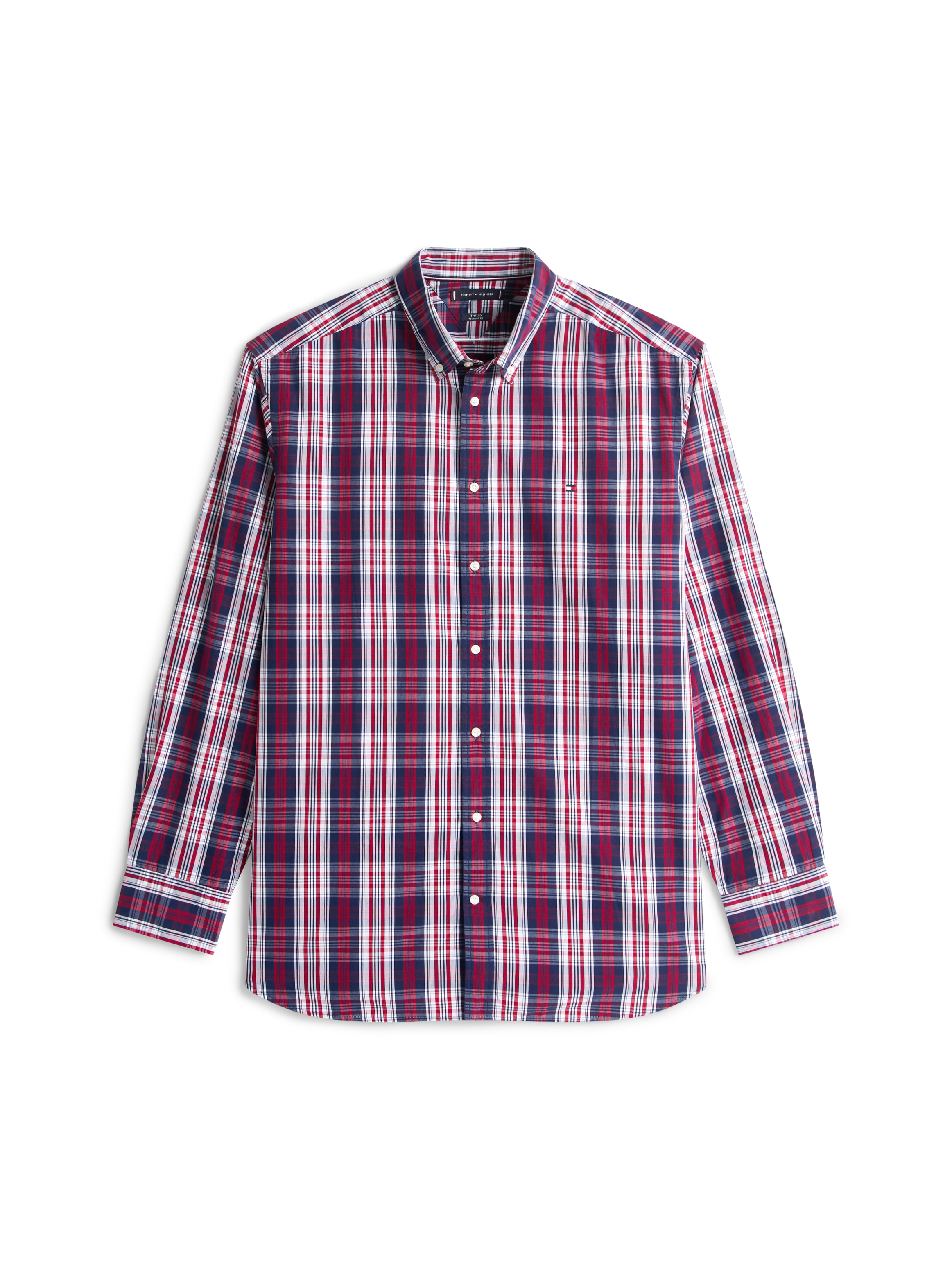 Tommy Hilfiger Big & Tall Langarmhemd »BT - FLEX POP MEDIUM CHECK« regular fit, Grosse Grössen, kariert