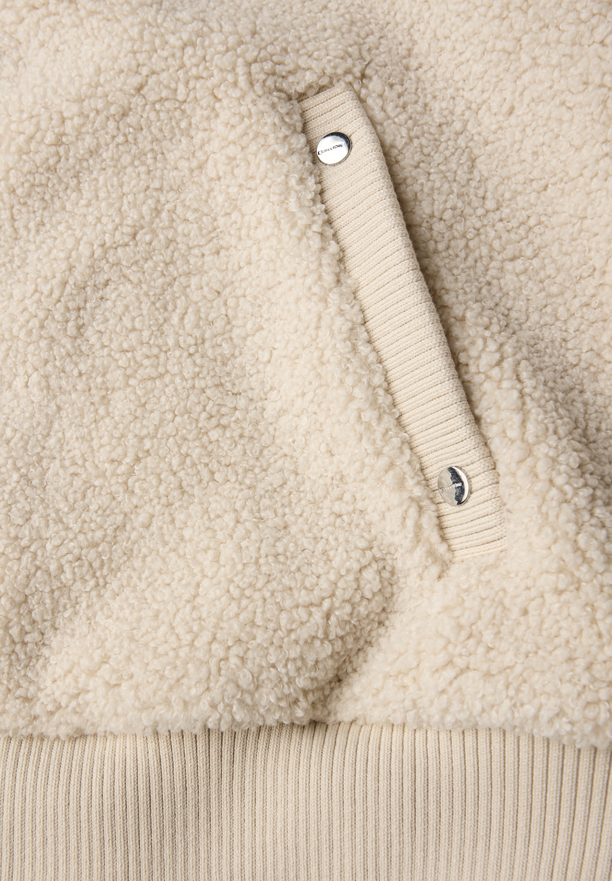 STREET ONE Fellweste Teddy Weste mit Strickdetail