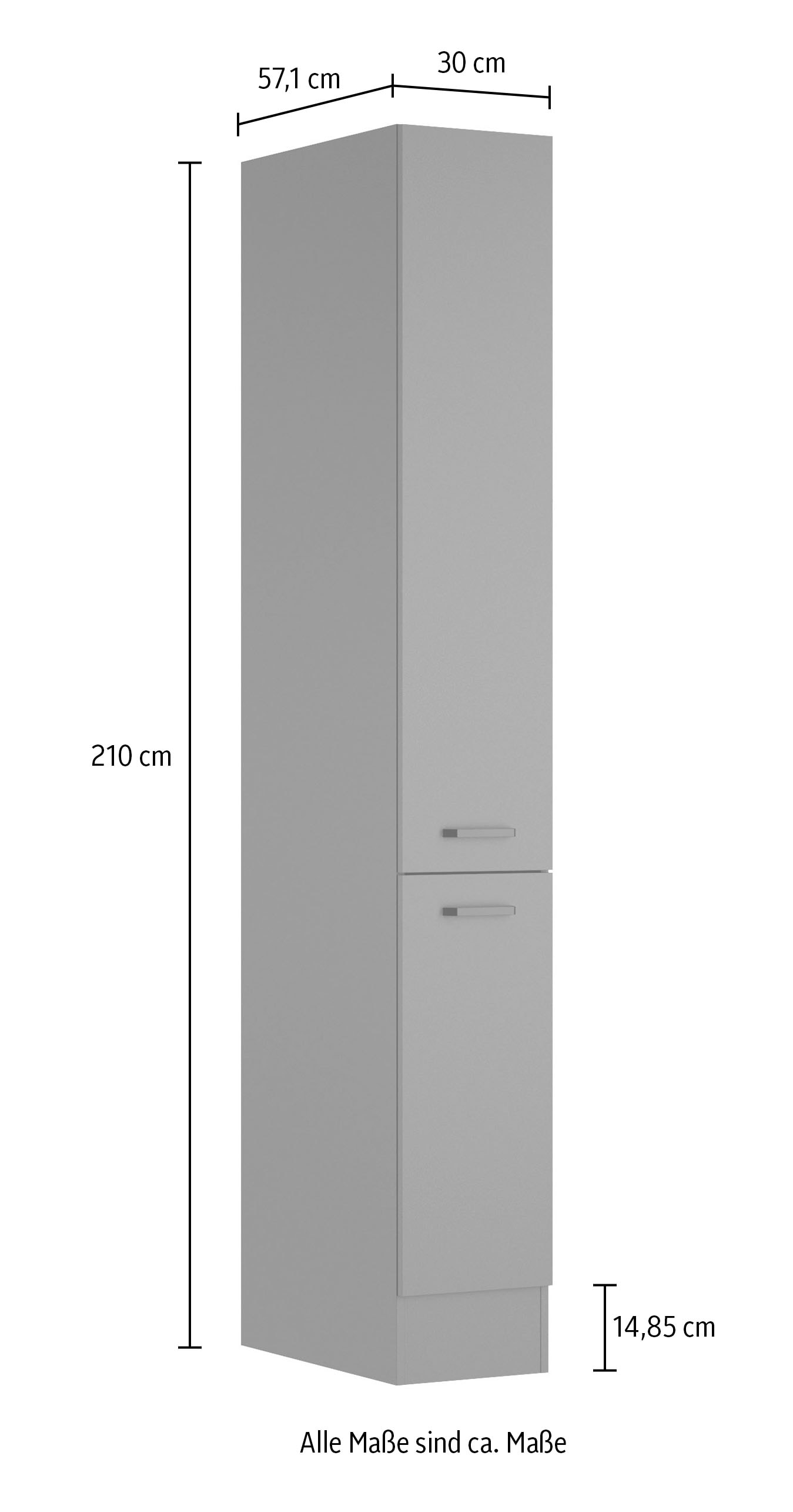 OPTIFIT Apothekerschrank »OPTImulti« Breite 30 cm, mit 2 Auszügen und 5 Ablagen, Metallgriffe