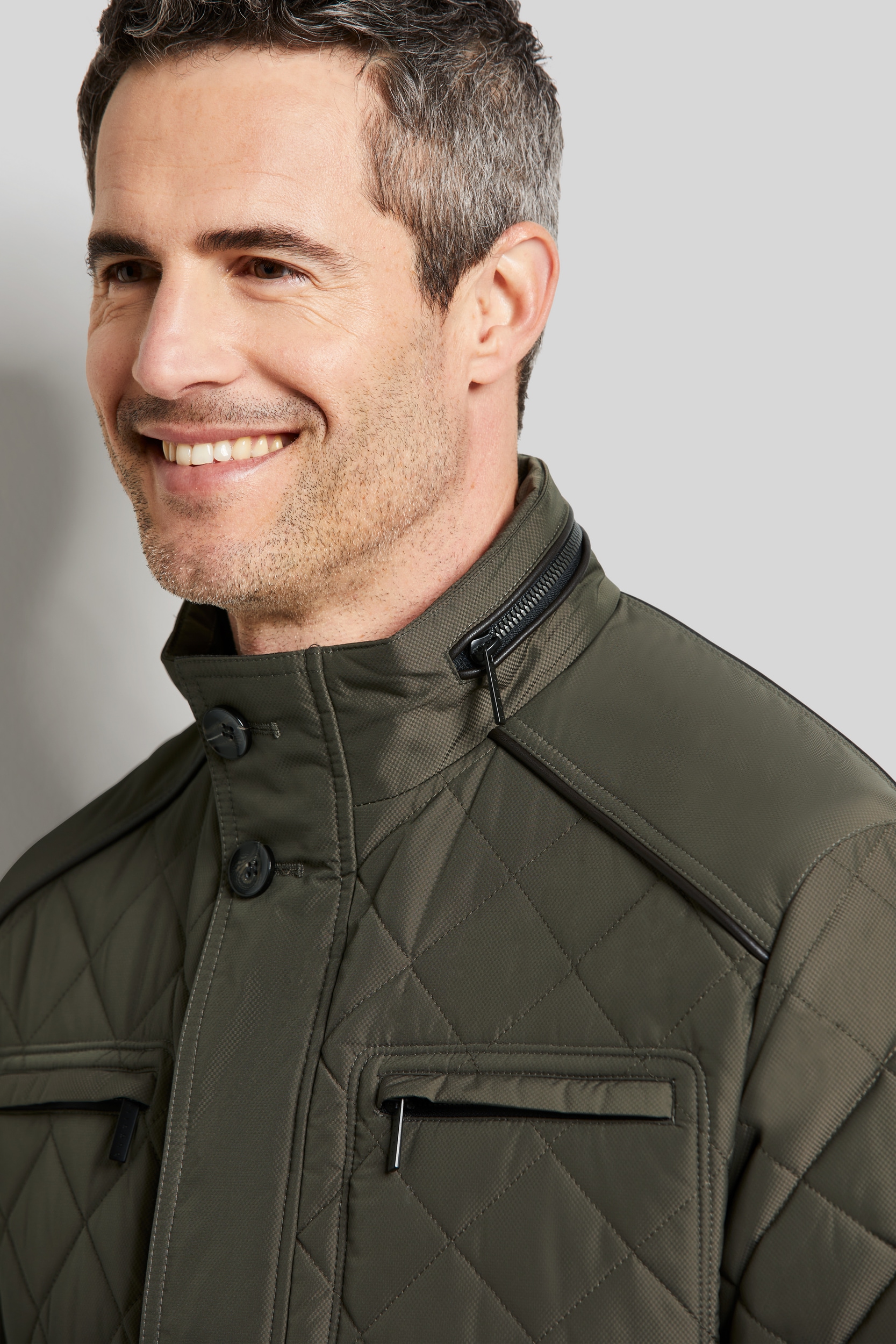 bugatti Langjacke ohne Kapuze im Rautenstepp