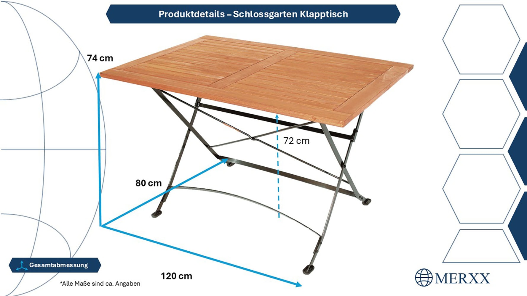 MERXX Gartentisch »Schlossgarten« 80x120 cm