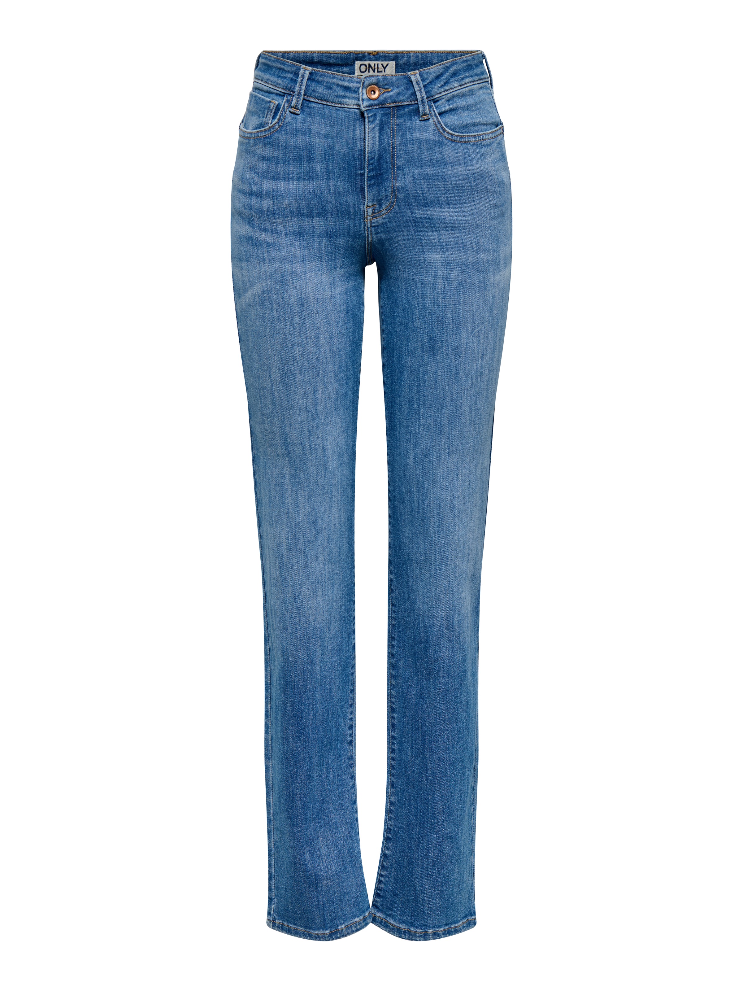ONLY Jeans slim »ONLPOWER MW PUSH UP SLIM STRAIGHT DNM« mélange de coton, taille mi-haute, coupe slim