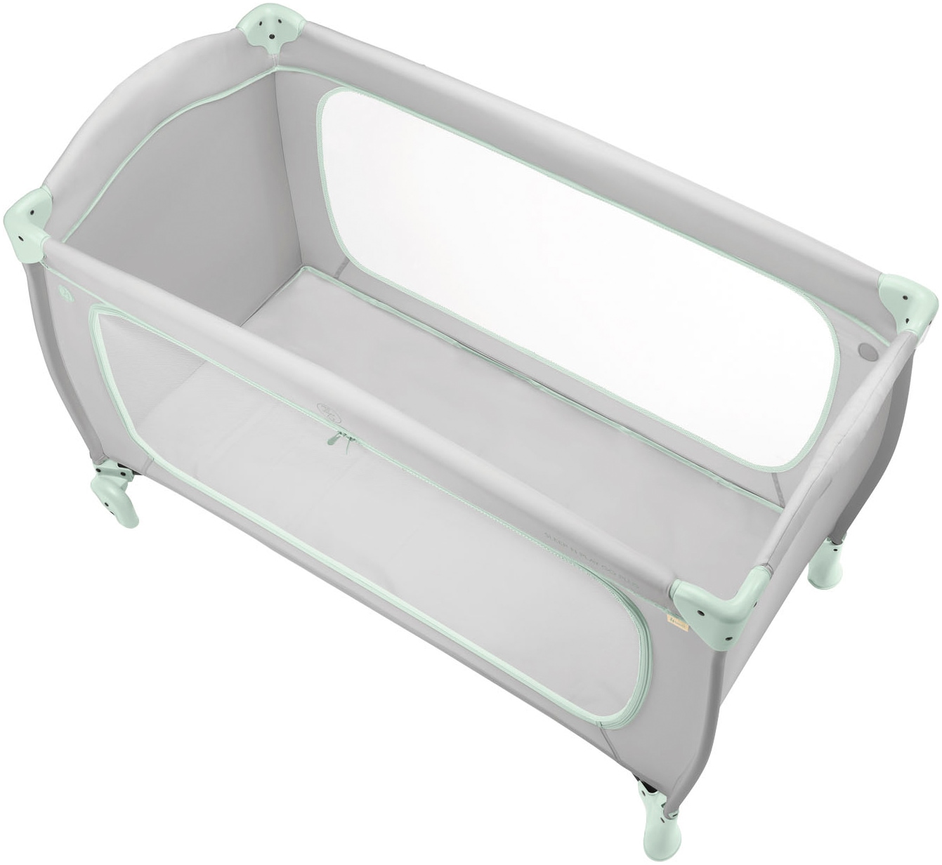 Hauck Baby-Reisebett »Sleep N Play Go Plus, Dusty Mint« mit integrierten Rädern; Vorderausstieg