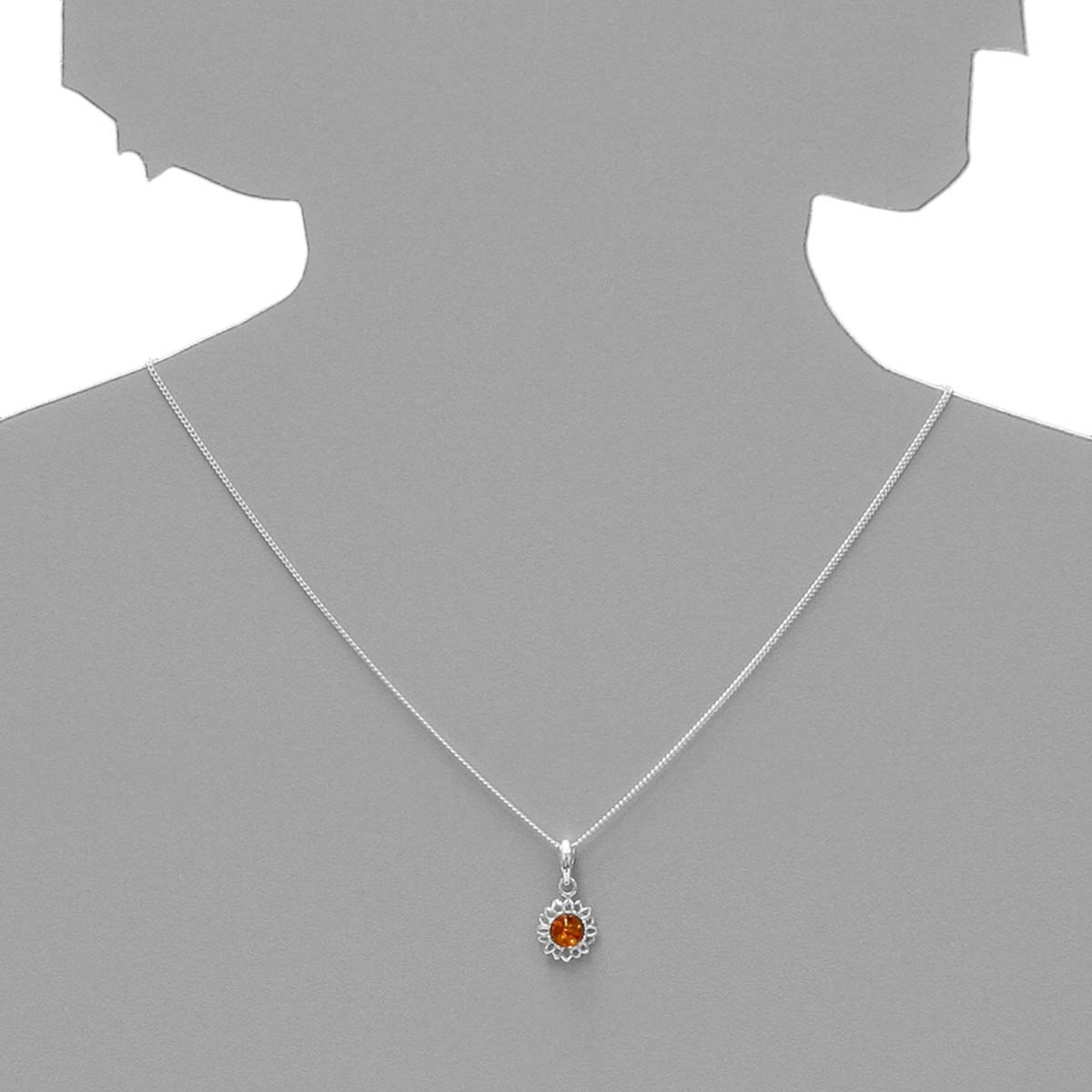 OSTSEE-SCHMUCK Chaîne avec pendentif »Ostsee-Schmuck Kette mit Anhänger Blüte 12 mm«