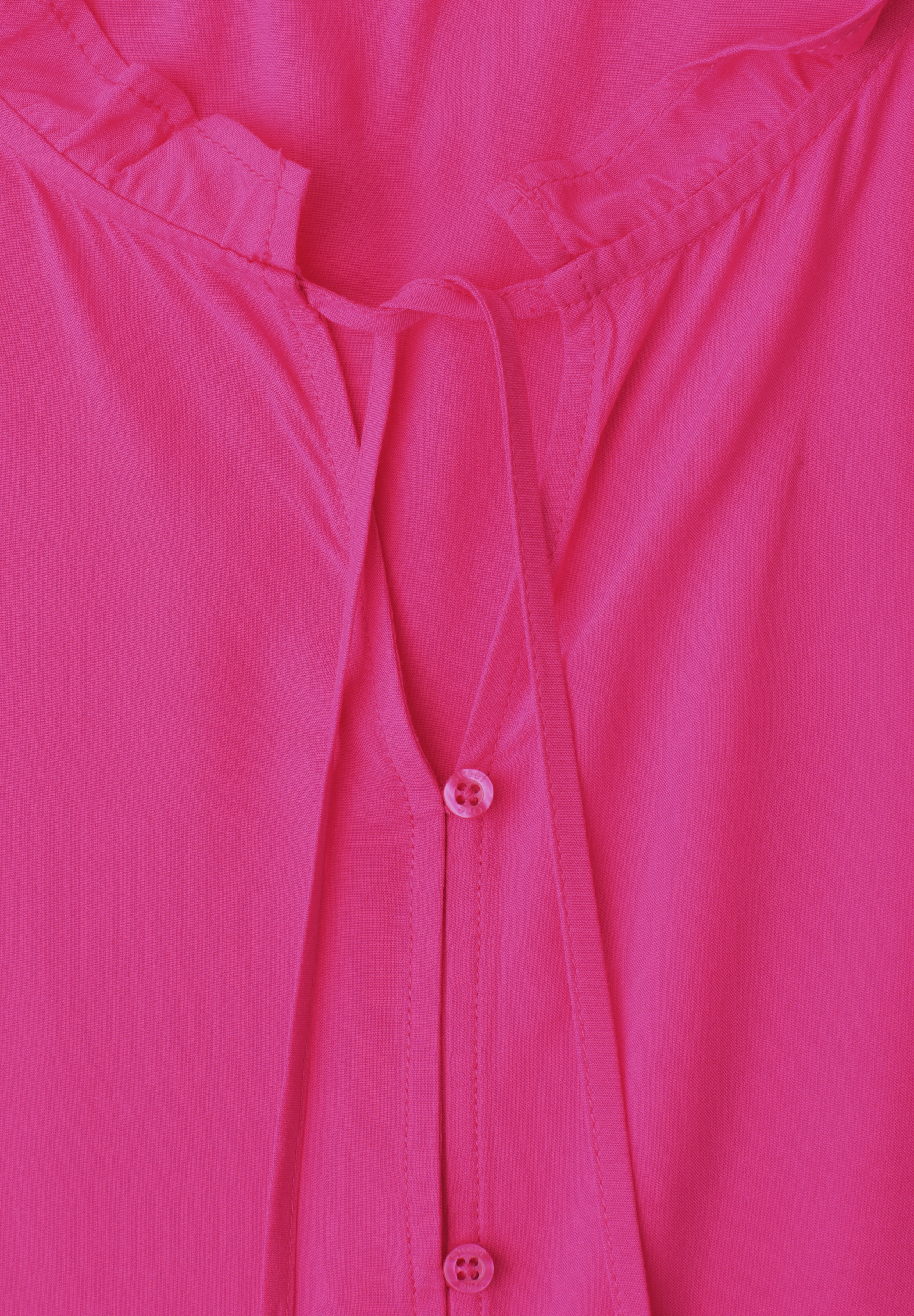 STREET ONE Chemisier à chemise Top d'été - col fendu avec volants et rubans