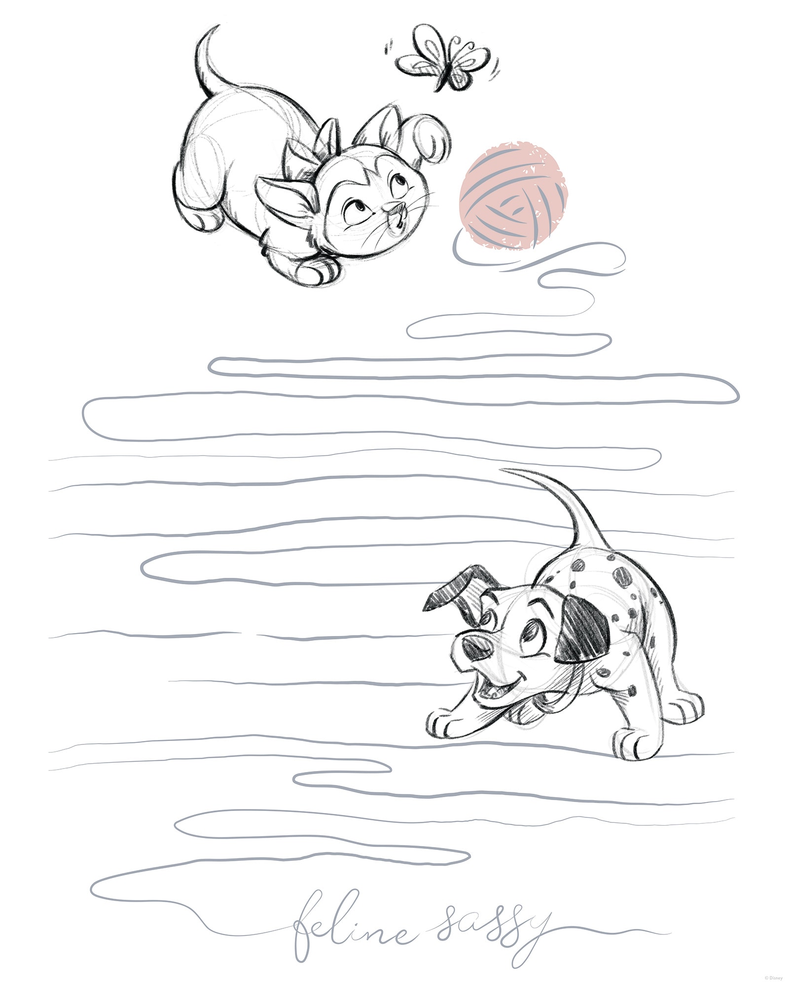 Komar Wandbild »Disney Animals Dogs and Cats Playground« Disney Set, 1 Stk. tlg. 40 x 50 cm (Breite x Höhe) - Kinderzimmer, Dekoration