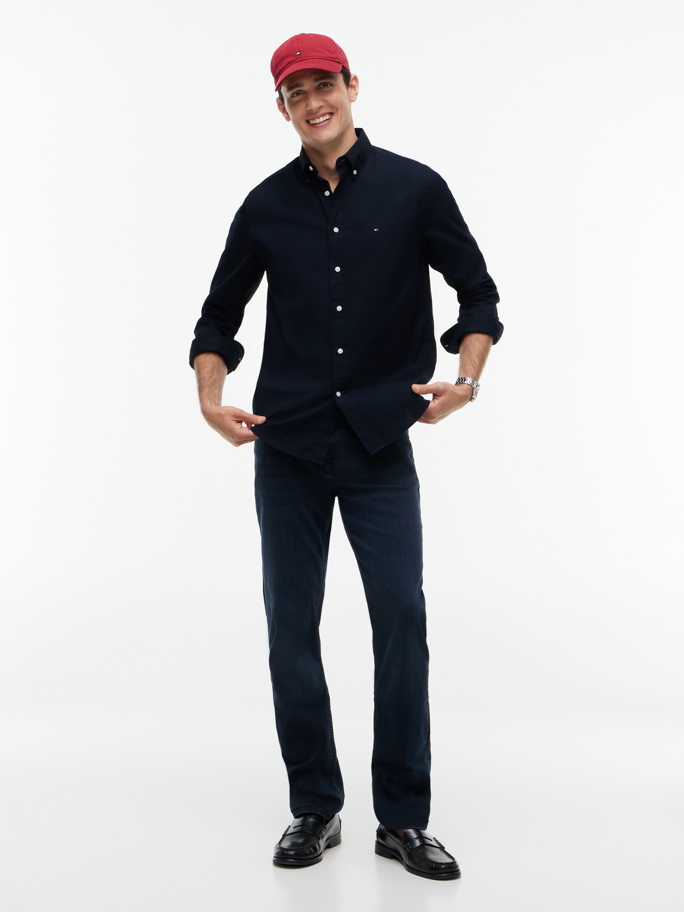 Tommy Hilfiger Chemise à manches longues »CORE FLEX POPLIN SOLID Regular Fit SHIRT« Coupe droite coton extensible