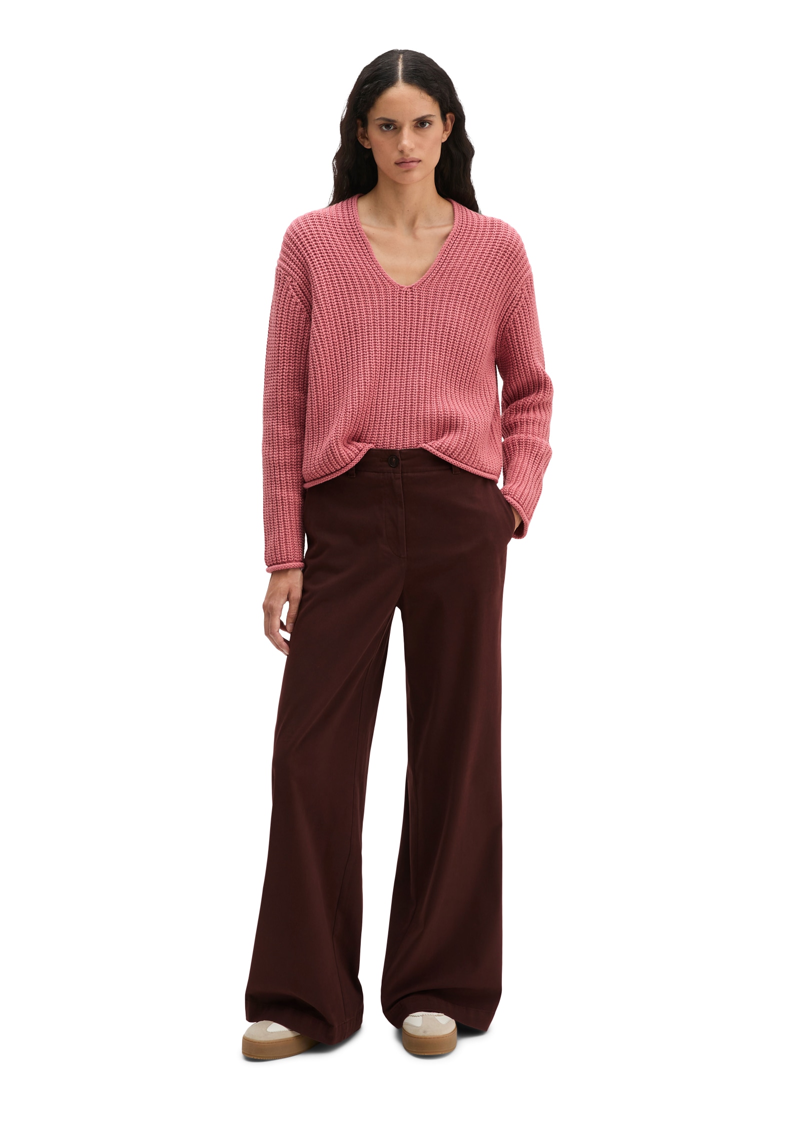 Marc O'Polo Pantalon en tissu »MARGO WIDE«  en coton biologique satin stretch