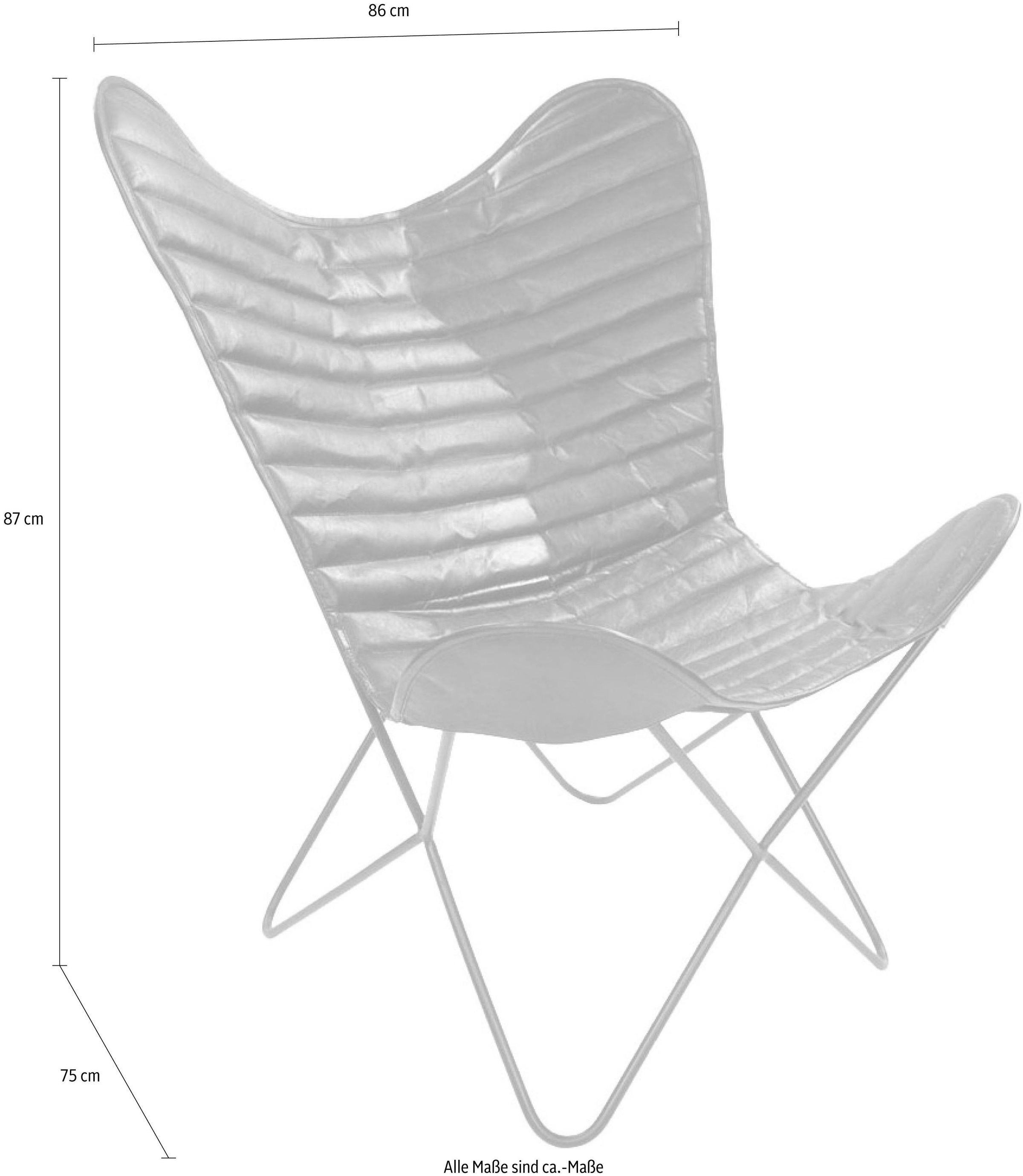 Kayoom 4-Fussstuhl »Schmetterling Stuhl Santiago, Schmetterlingsstuhl aus Leder« () 1 Stk.pflegeleicht, hochwertig, hochwertig verarbeitet, hoher Sitzkomfort