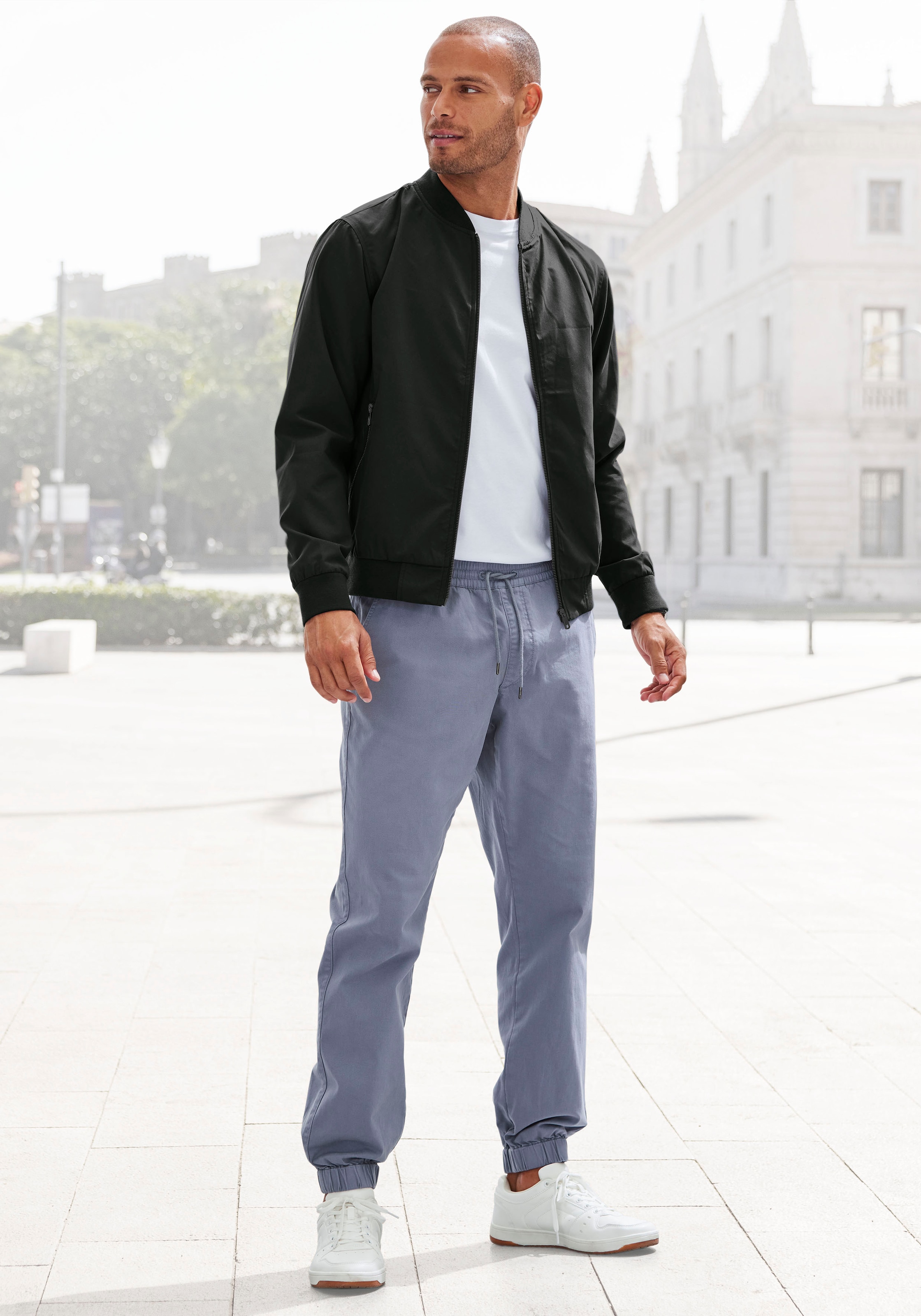 John Devin Veste bomber »/ Blouson mit Rippkragen« , Pilotenjacke / Übergangsjacke mit Innentasche, regular fit
