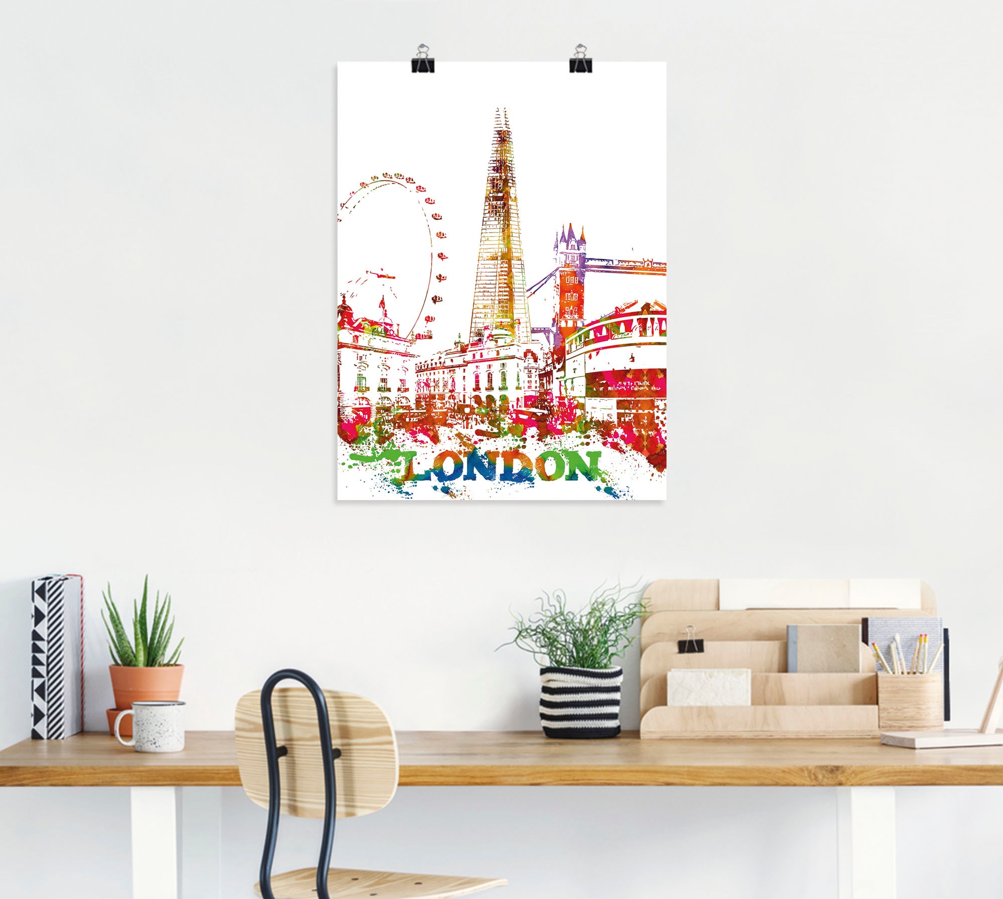 Artland Fresque murale »London Grafik« 1 cuis tlg. als Alubild, Leinwandbild, Wandaufkleber oder Poster in versch. Grössen