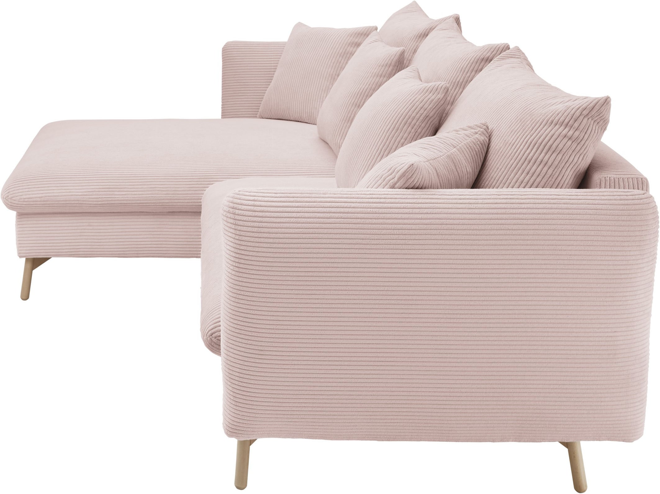 GOODproduct Canapé d'angle »MERLE, 258 cm, L-Form, traumhafter Cord,« mit Bettfunktion und Bettkasten, Liegefläche 224 x 139