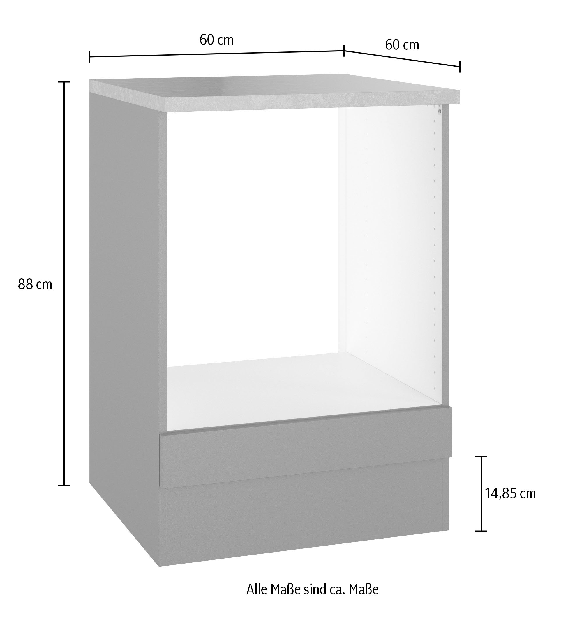OPTIFIT Herdumbauschrank »OPTImulti« Breite 60 cm, inkl. Arbeitspaltte und Sockel