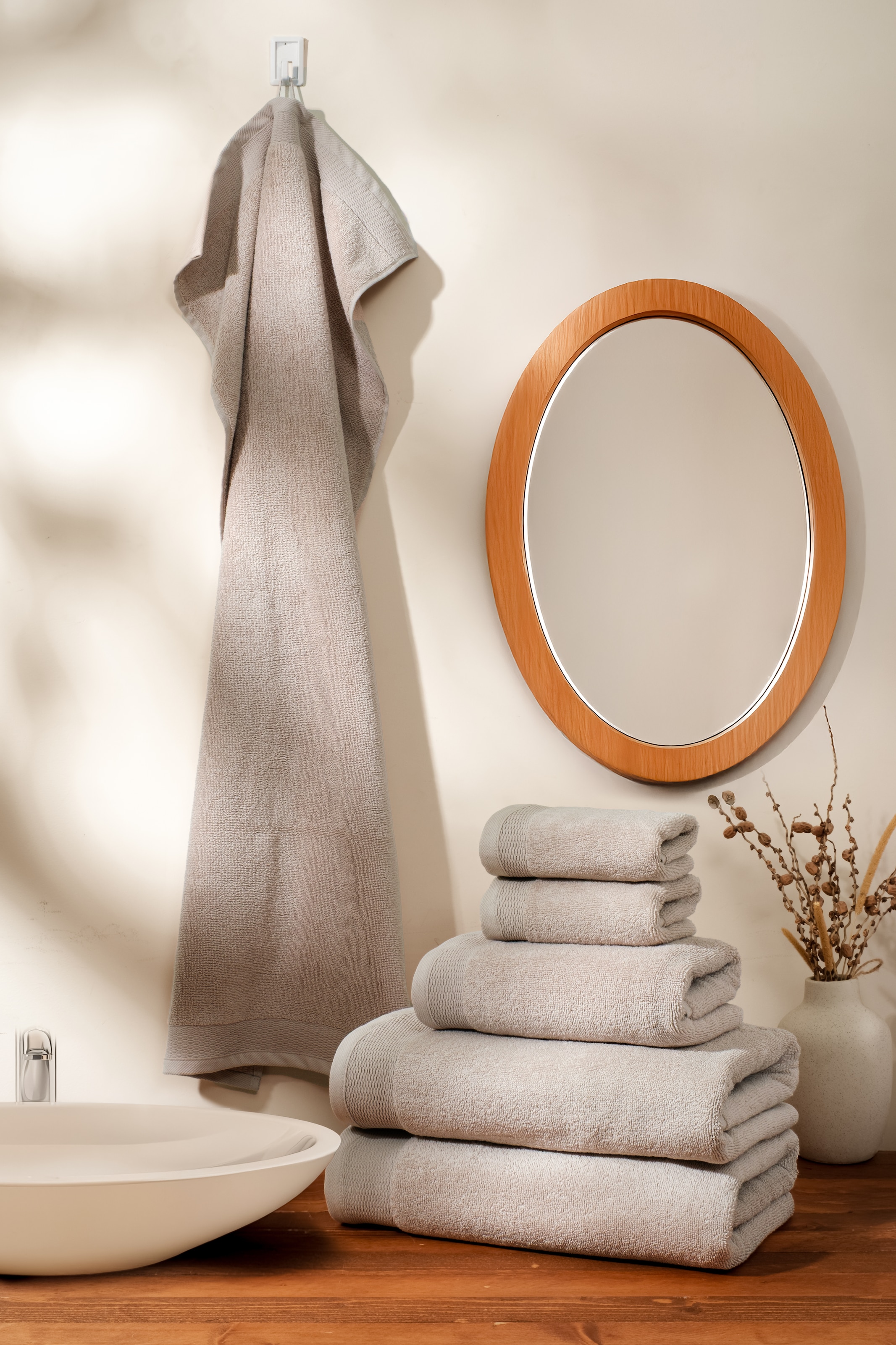 GOODproduct Set de serviettes »Fenya, flauschig und weich, Premium Handtücher, 550 gr/m²« Ensemble 6 cuis Frottee en feutre avec bordure, set, 100% coton, qualité hôtelière, garantie 5 ans