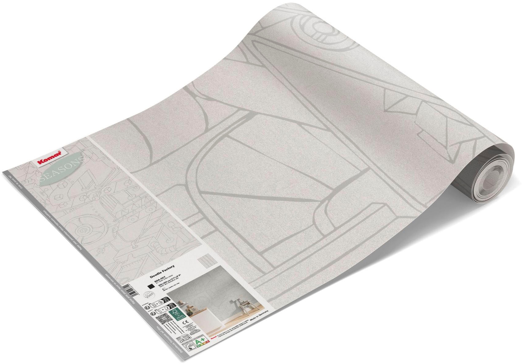 Komar Papier peint photo »Vlies Fototapete - Doodle Factory - Grösse 200 x 250 cm« Motif | imprimé lisse
