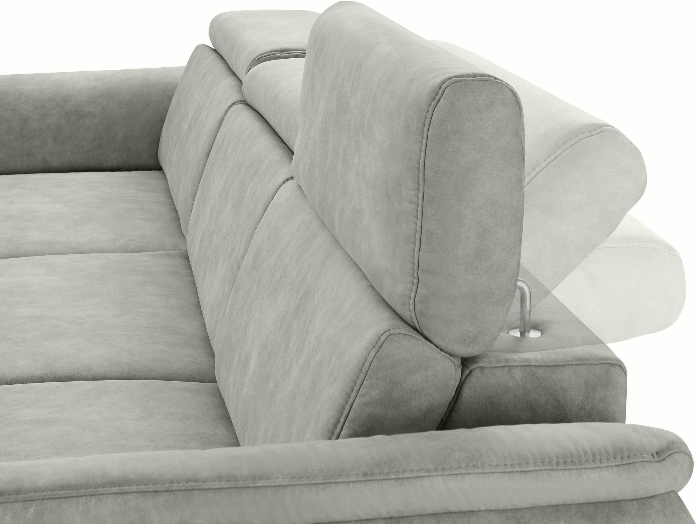 sit&more Ecksofa »Avignon L-Form« Kopfteilverstellung, wahlweise mit Bettfunktion und Bettkasten