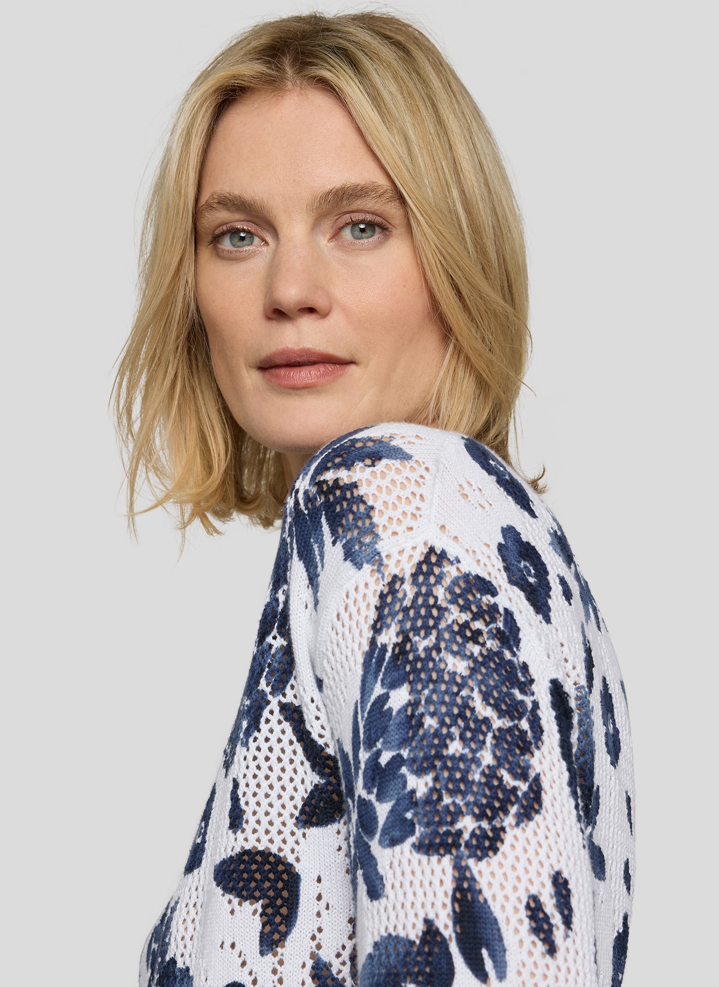 Rabe Pull à manches 3/4 im Häkel-Look