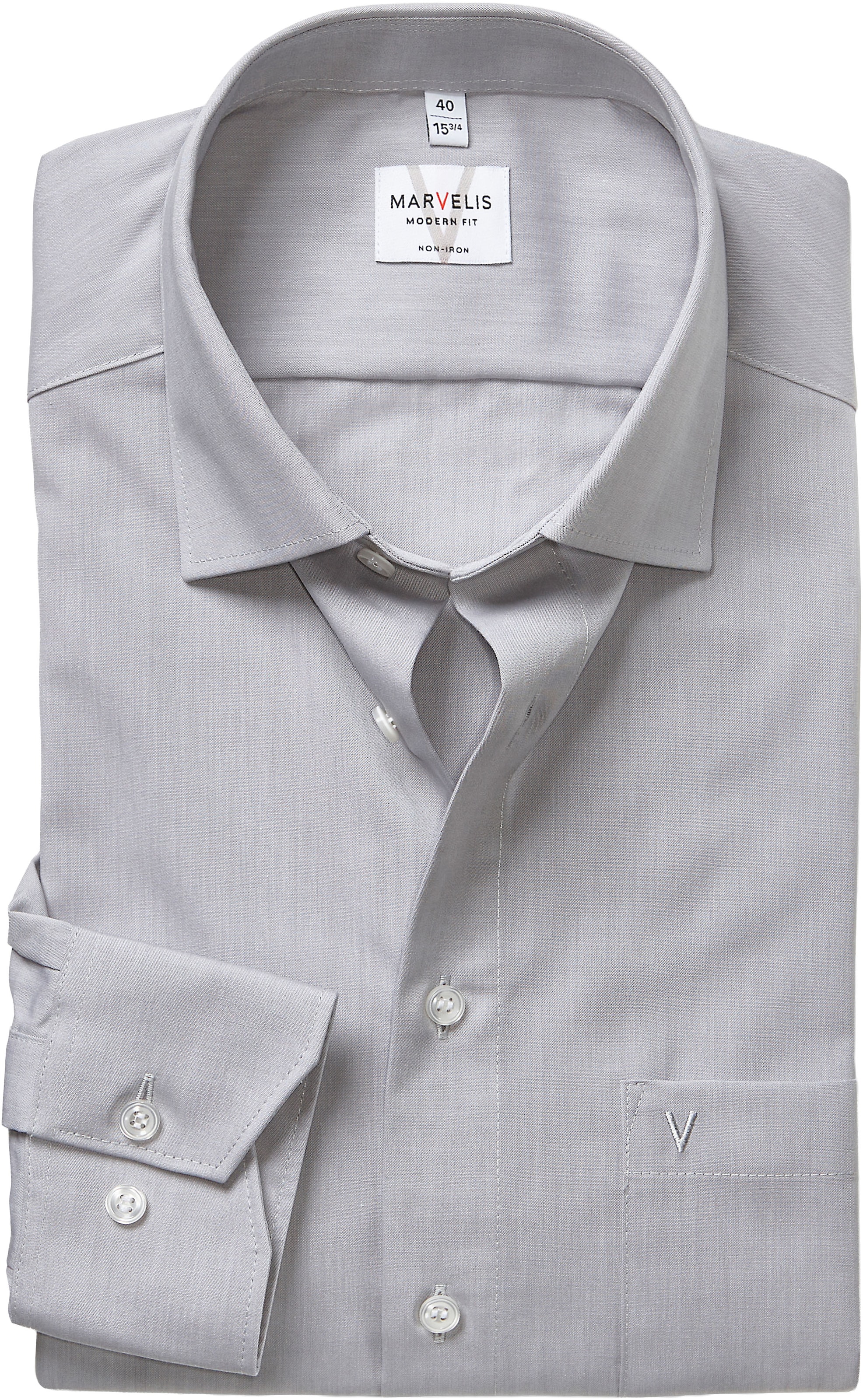 MARVELIS Chemise à manches longues Businesshemd, Basic, New-Kentkragen, leicht tailliert