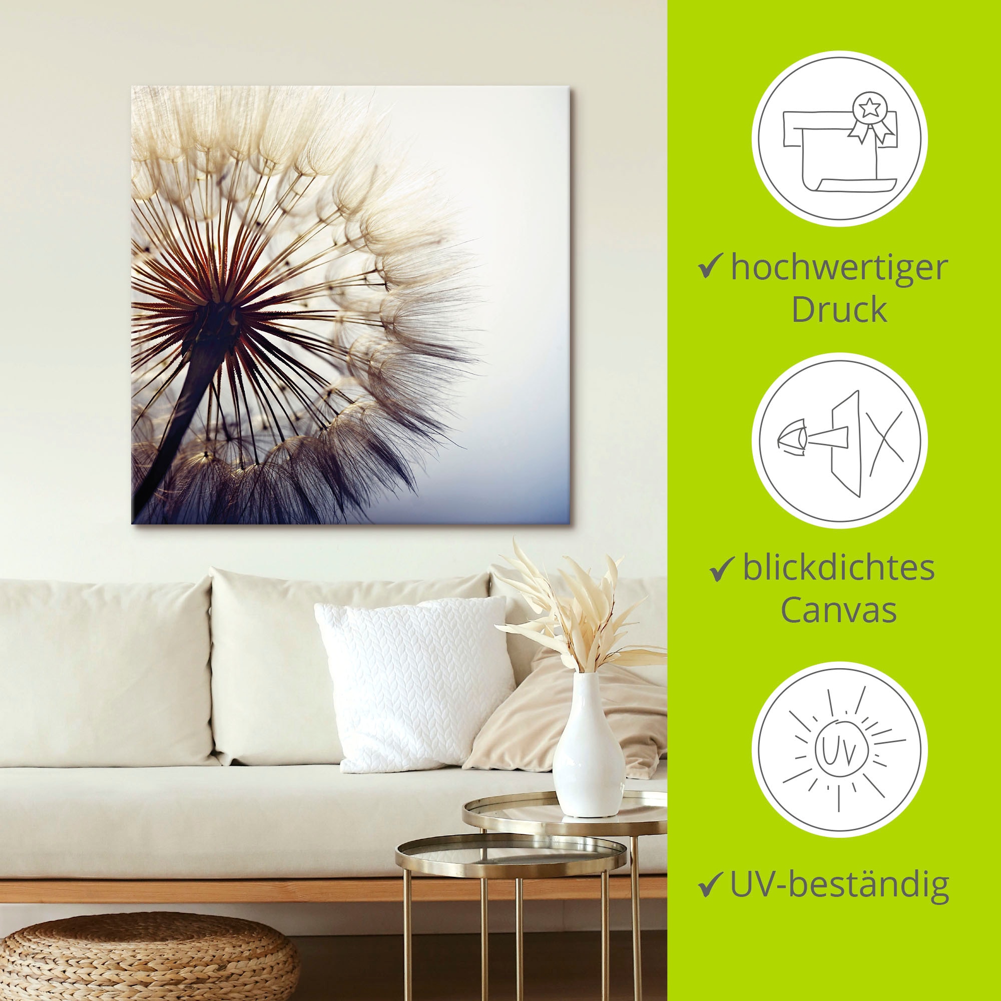Artland Wandbild »Grosse Pusteblume« Blumen 1 Stk. tlg. als Leinwandbild, Poster in verschied. Grössen