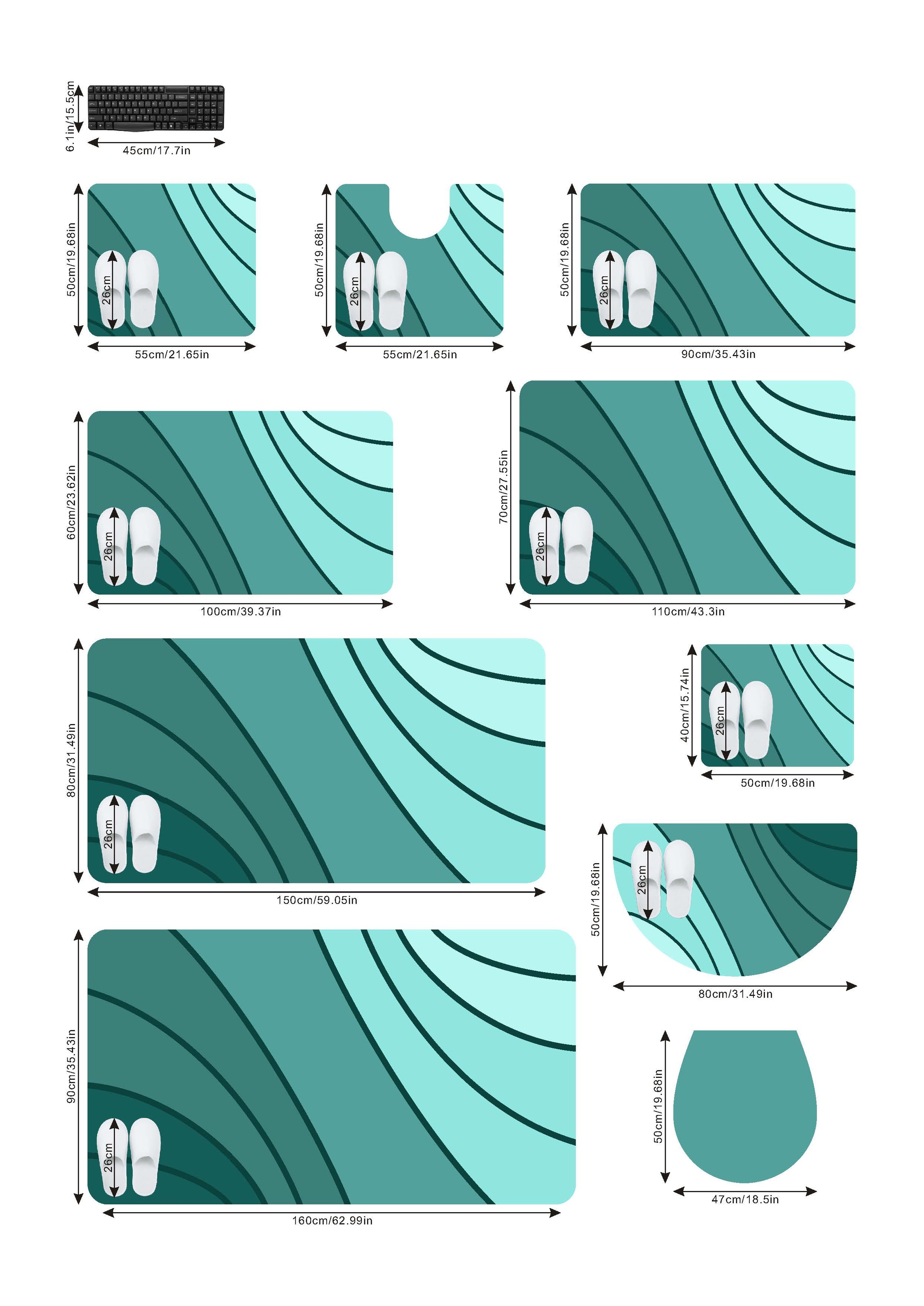 my home Badematte »Josie, Badvorleger, Badezimmer Teppich« Höhe 20 mm rutschhemmend beschichtet fussbodenheizungsgeeignet | schnell trocknend | strapazierfähig Badteppich, Badematten, rechteckig, rund & als 3-tlg. Set erhältlich