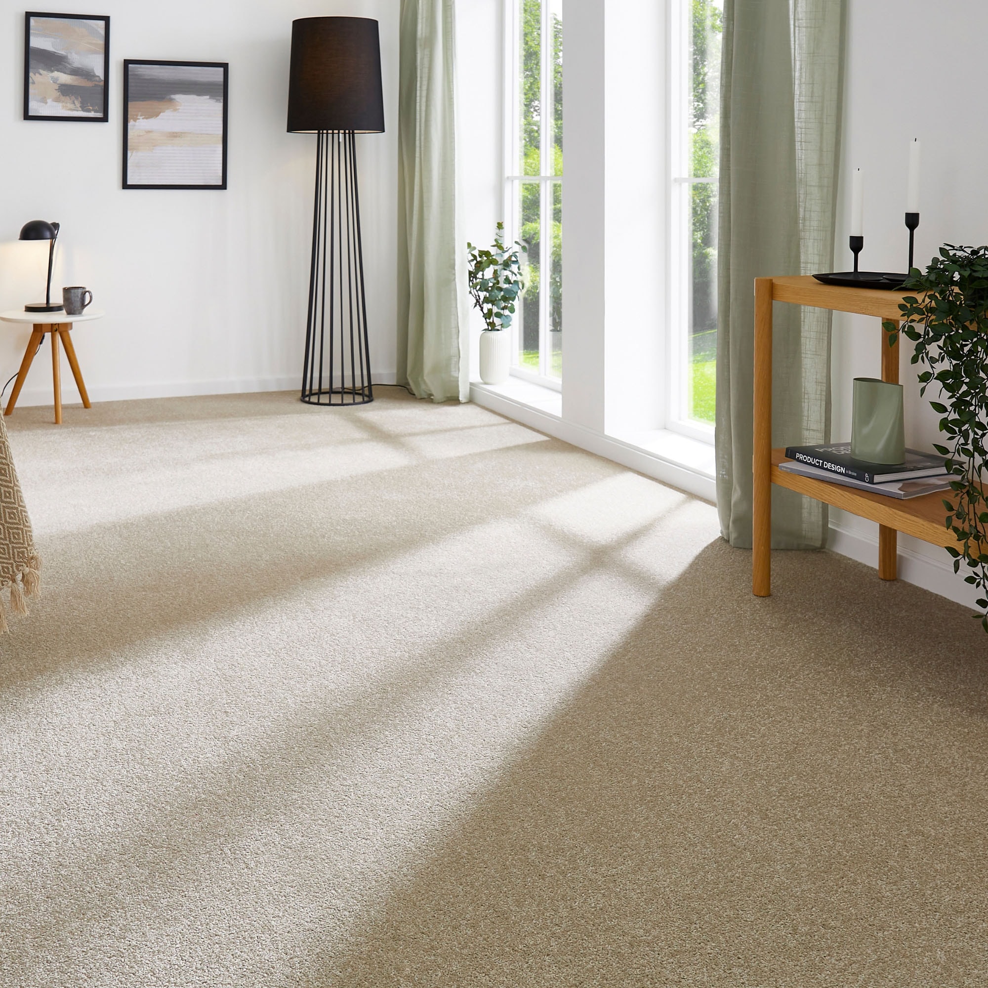 Andiamo Teppichboden »Ines, Kräuselvelours, Gesamthöhe ca. 8,5 mm, Luxusklasse LC2« rechteckig 21 mm Höhe Uni Farben, Breite 400 cm, strapazierfähig & pflegeleicht