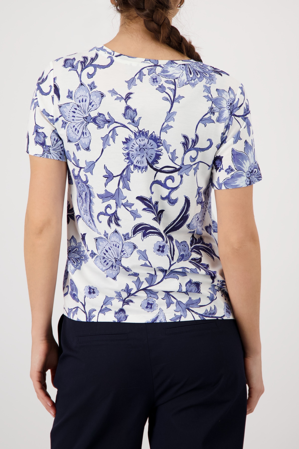 Monari Shirt à col rond »Shirt Blumendruck allover« avec imprimé floral