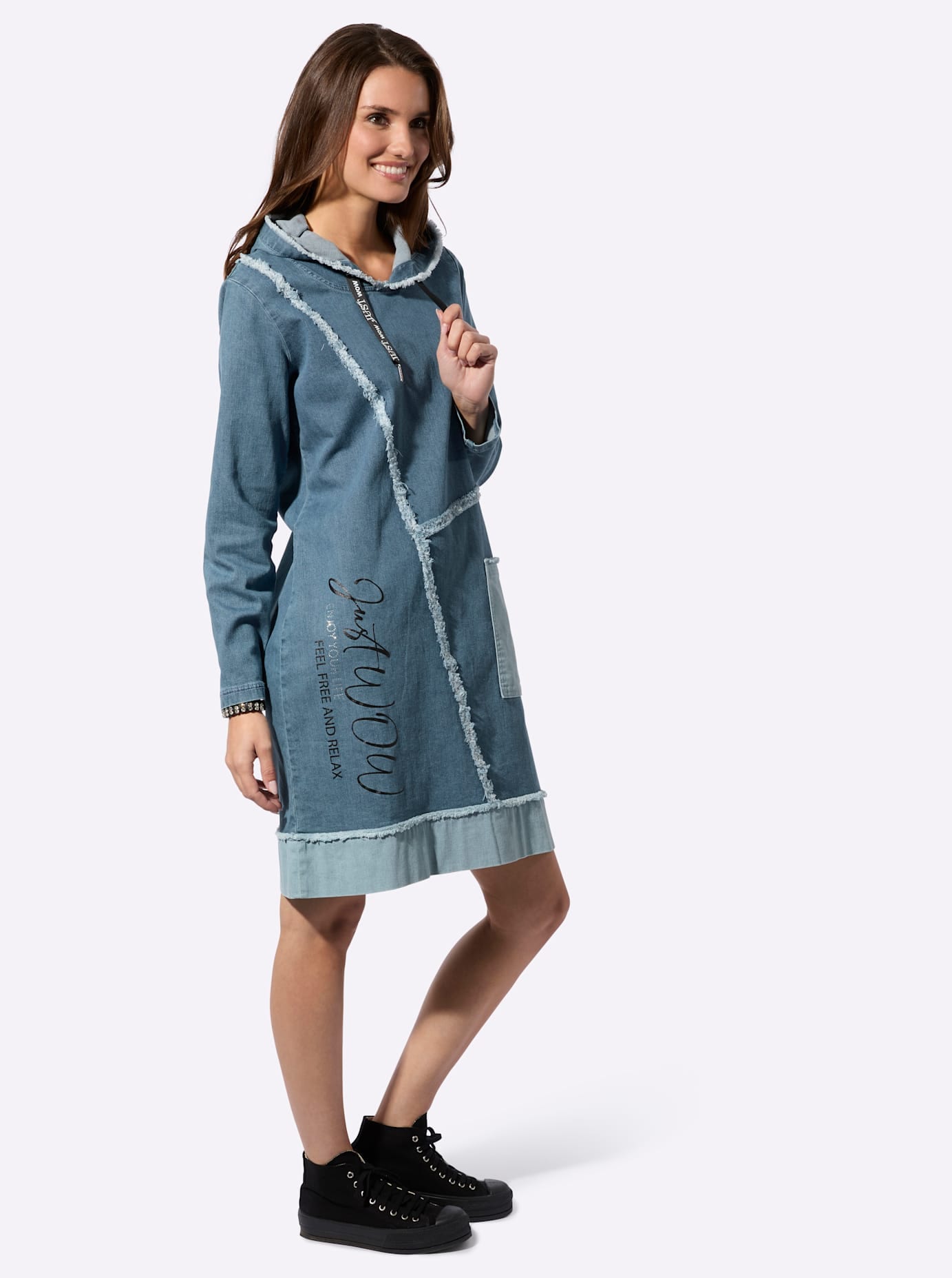 Inspirationen Robe en jean »Jeans-Kleid« Poches plaquées