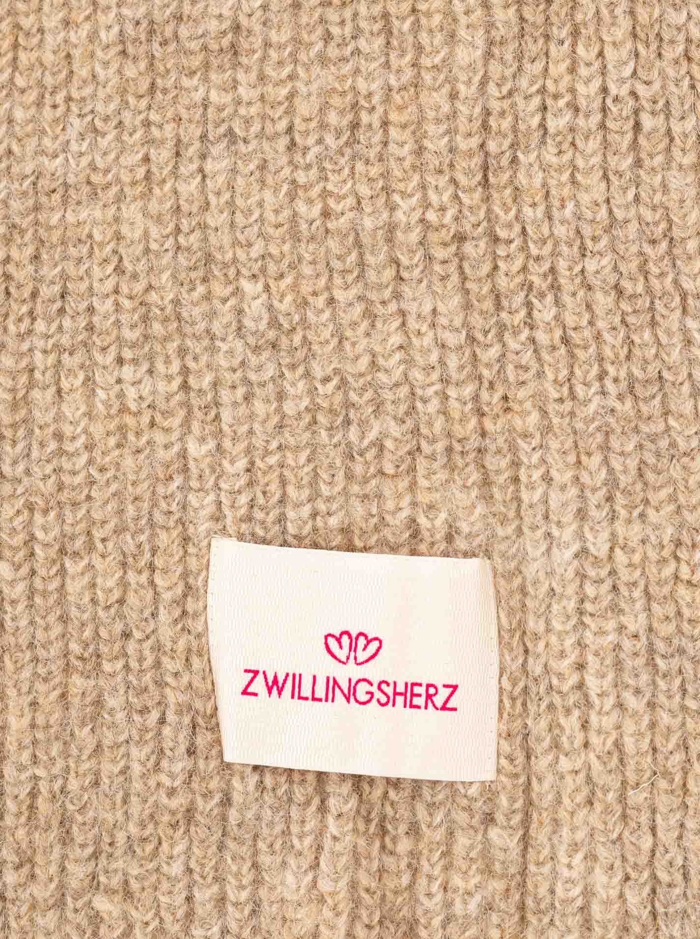 Zwillingsherz Strickschal »"Zwillingsherz Patch"« gerippt, mit Wolle und Patch