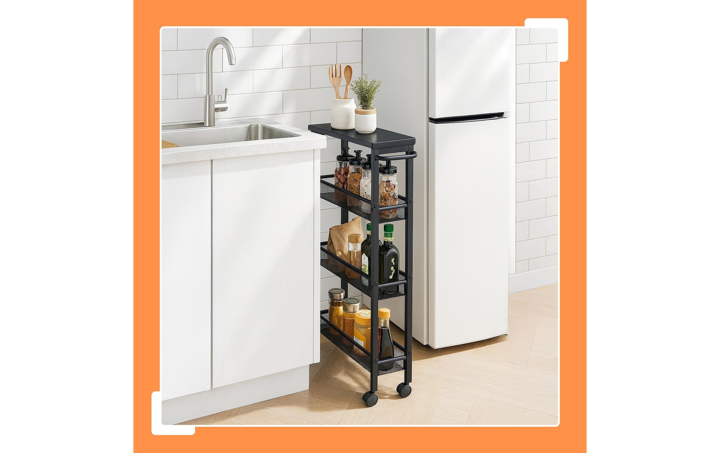 relaxdays Chariot de cuisine »77 x 13 x 45.5 cm«