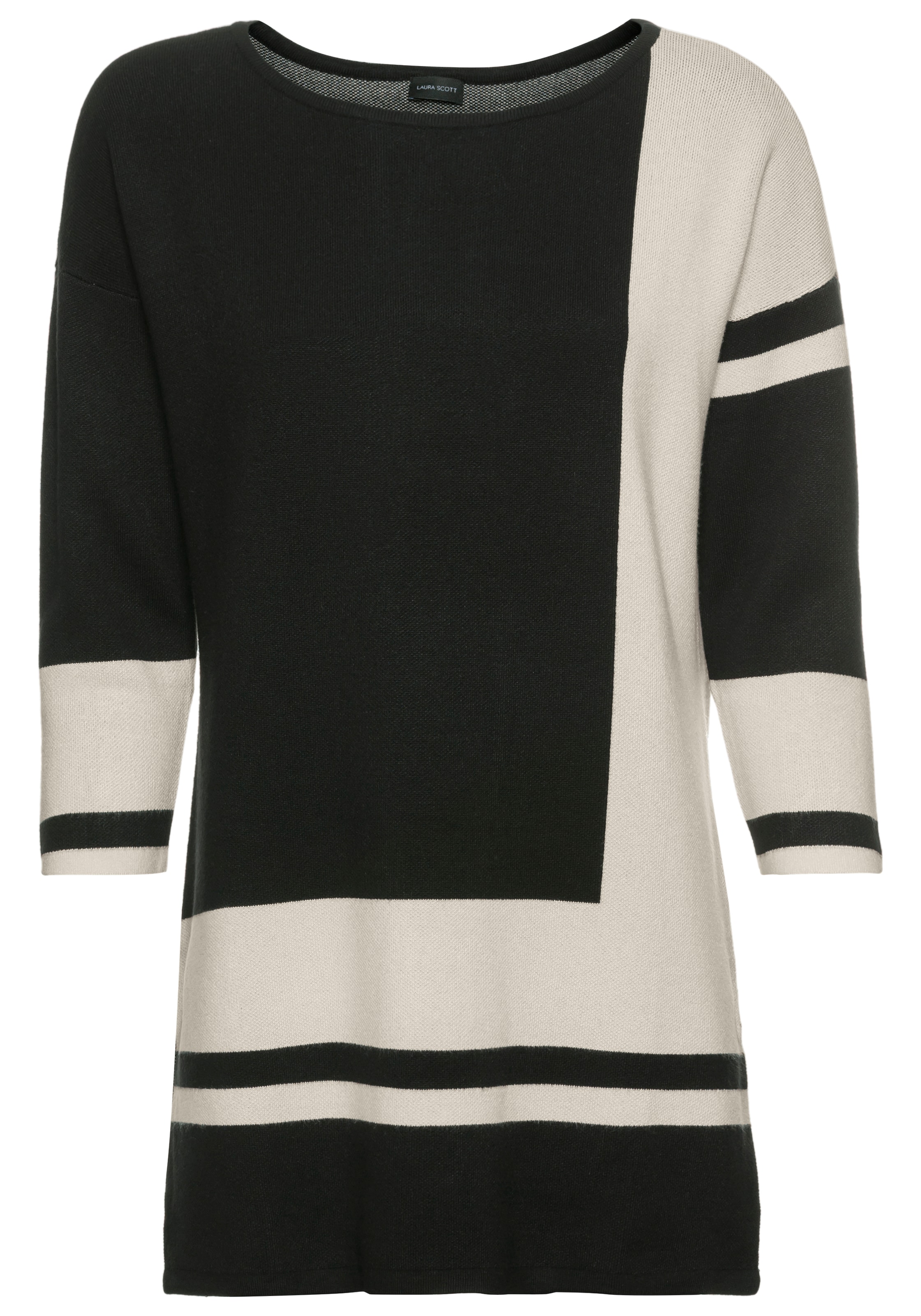 Laura Scott Pull long mit geometrischem Jacquardmuster