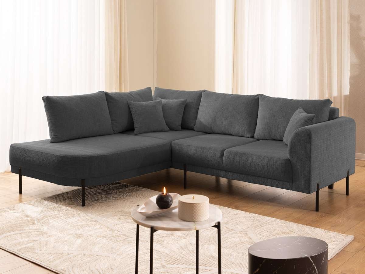 Home affaire Canapé d'angle »NELLIA L-Form mit Ottomane rechts oder links bestellbar, Breite 231 cm« enthält 5 Rückenkissen, angenehmen Sitzkomfort, belastbar bis 480kg