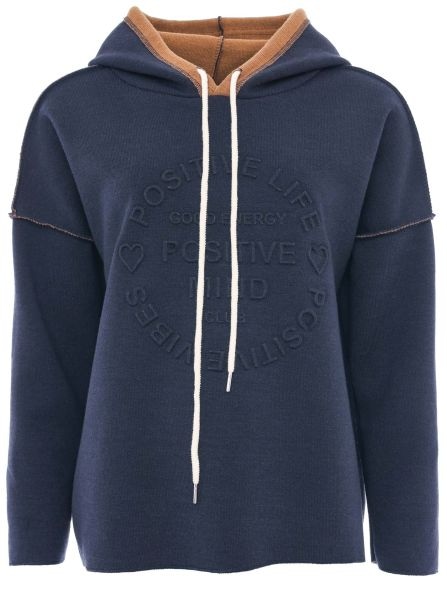 Zwillingsherz Hoodie »"Positive Mind"«, Kapuze, 3/4 Arm, tonaler Schriftzug vorn, Kordelzug
