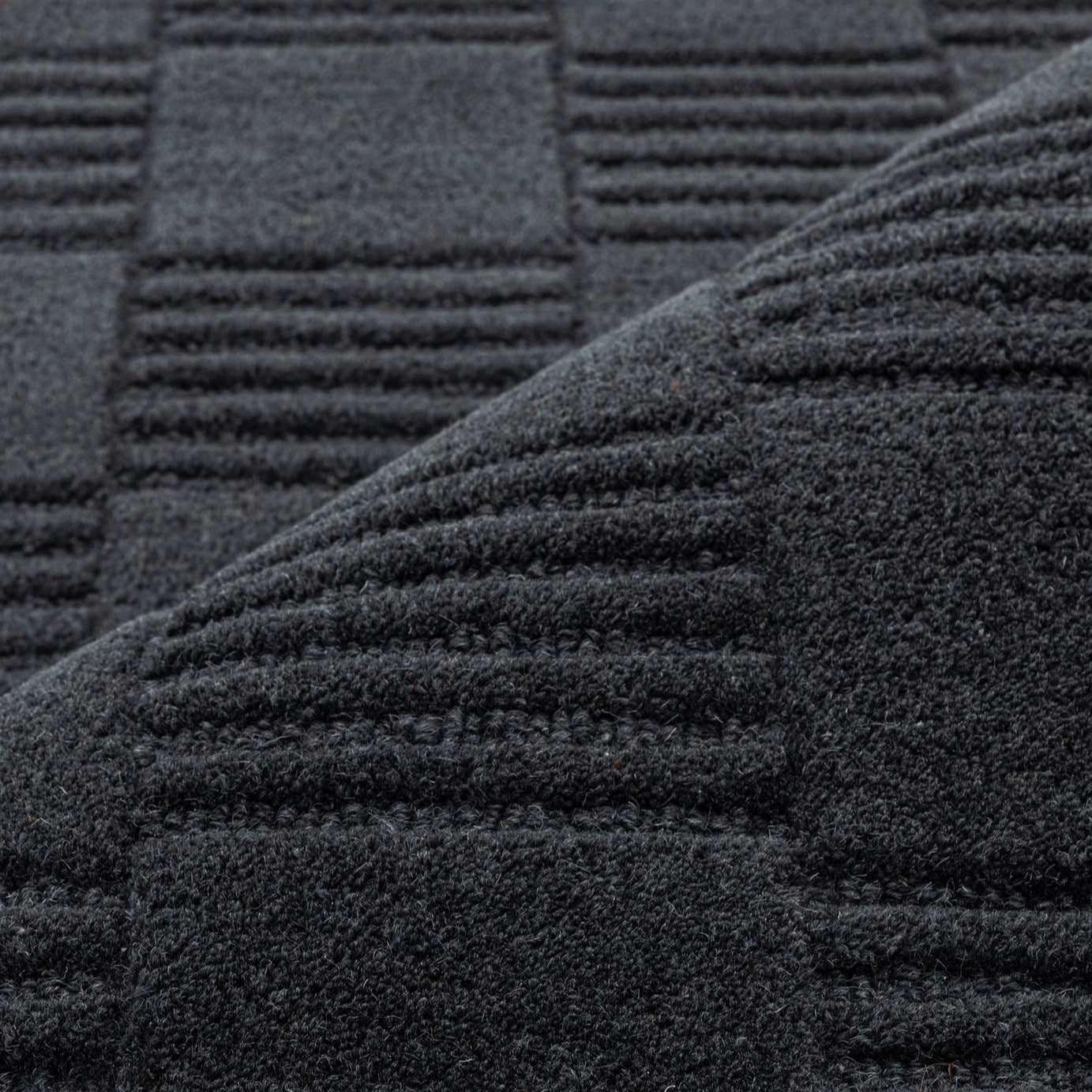 my home Tapis en laine »Motala, Handgefertigt, Wolle, Hoch-Tief-Effekt,« Rectangulaire 14 mm Höhe einfarbig, 3D-Design, Wohnzimmer, Schlafzimmer, Esszimmer