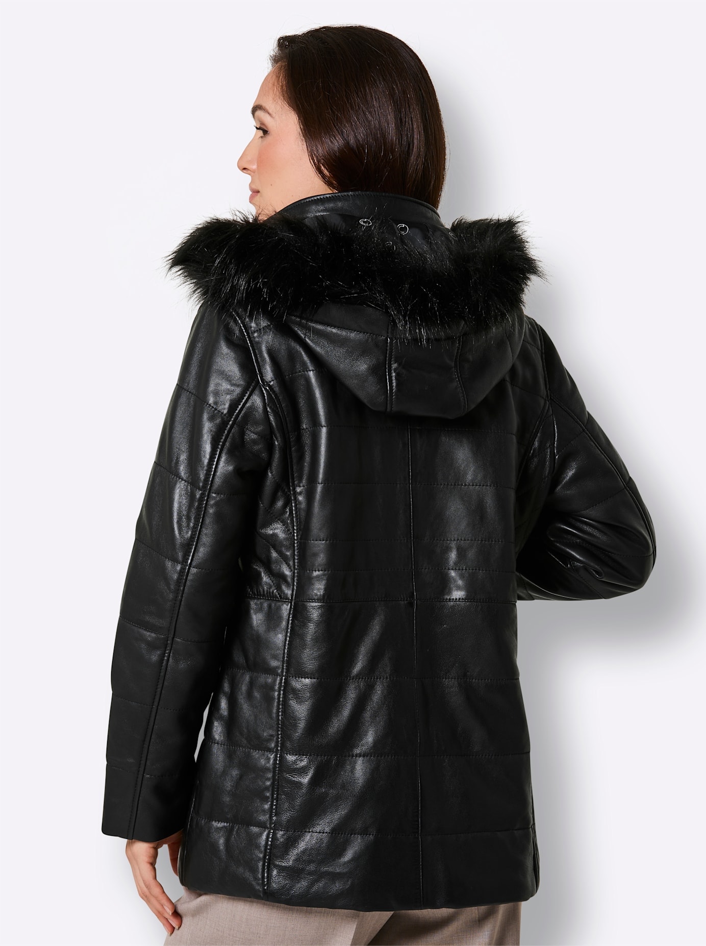 Mainpol Veste en cuir mit Kapuze