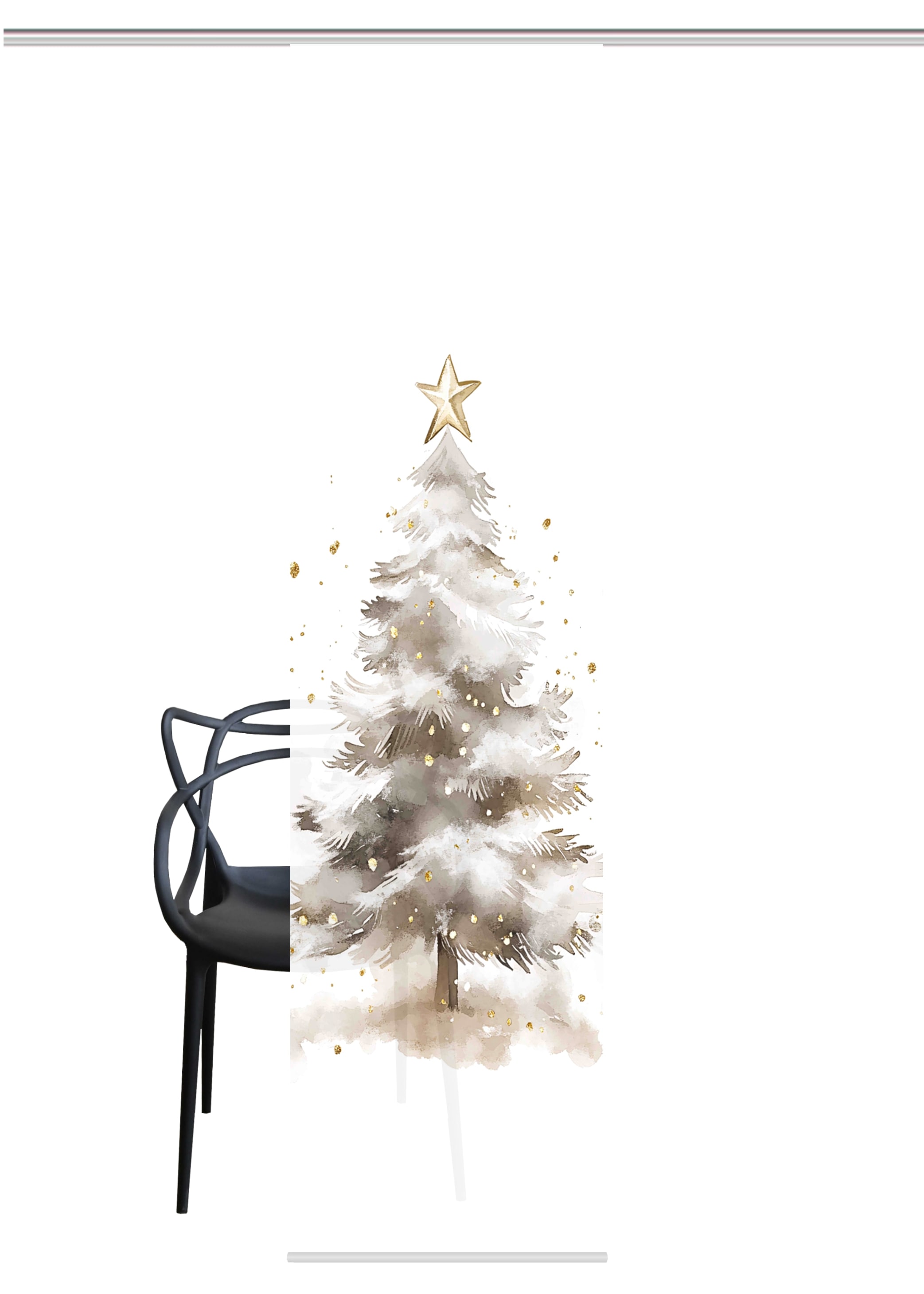 HOME WOHNIDEEN Rideau coulissant »CHRISTMAS TREE« Support de panneau 1 cuis tlg. cloison coulissante, tissu décoratif, impression numérique